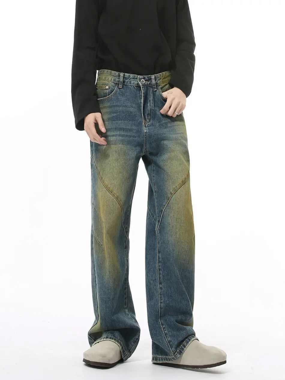 Japanese Brand Retro loose straight leg gradient jeans Size US 32 / EU 48 - 4 Thumbnail