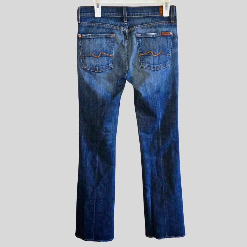 7 For All Mankind 7 For All Mankind Long Legs Bootcut Jeans Sz 28 Dark Wash St Size 28" / US 6 / IT 42 - 2 Thumbnail