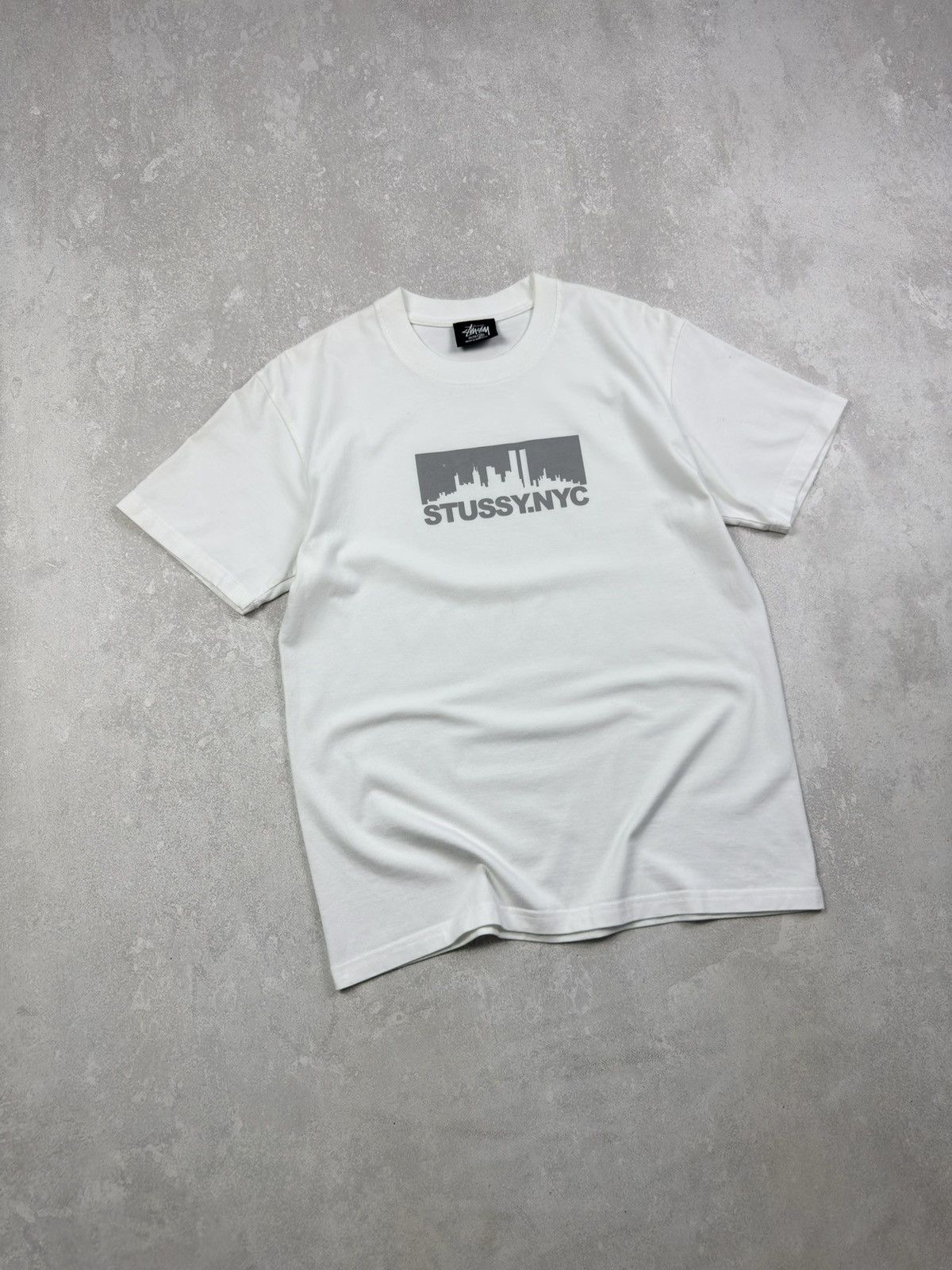 Stussy Vintage Stussy New York NYC Reflective Box Logo White Shirt Size US S / EU 44-46 / 1 - 2 Thumbnail