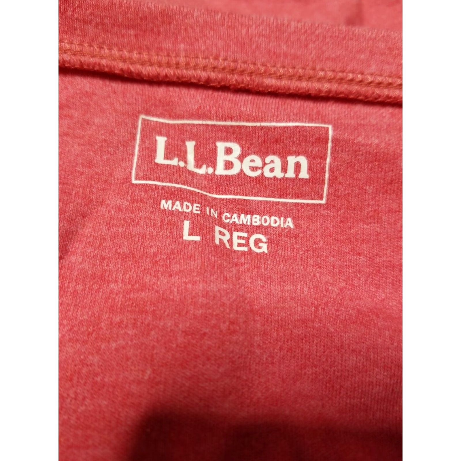 Vintage Vintage L.L. Bean Women's T-Shirt 3/4 Sleeve V-Neck Cotton Casual Heathered Red Size L / US 10 / IT 46 - 4 Thumbnail