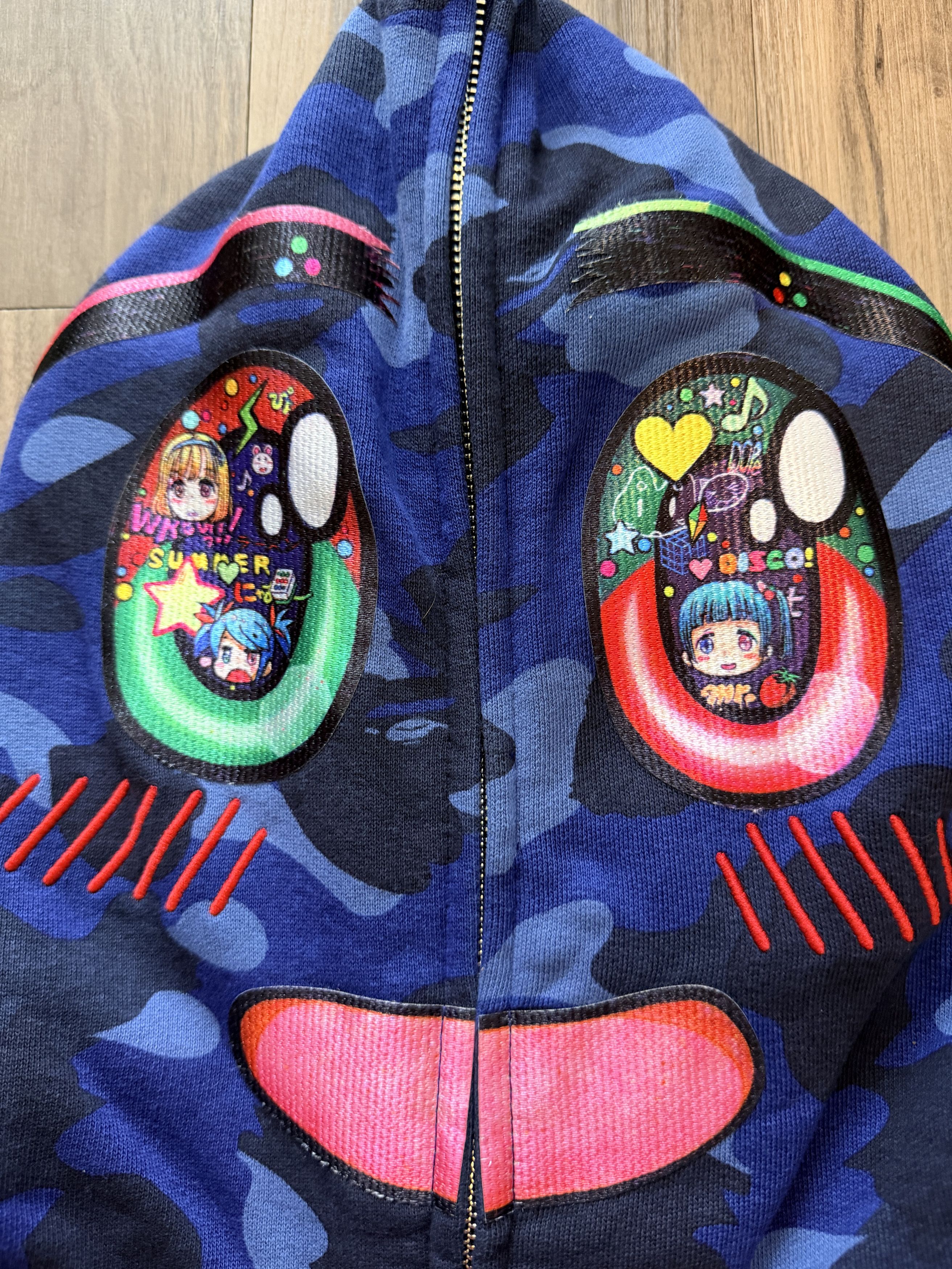 Bape Bape x Mr. Shark Full Zip Hoodie Navy Size US M / EU 48-50 / 2 - 5 Thumbnail