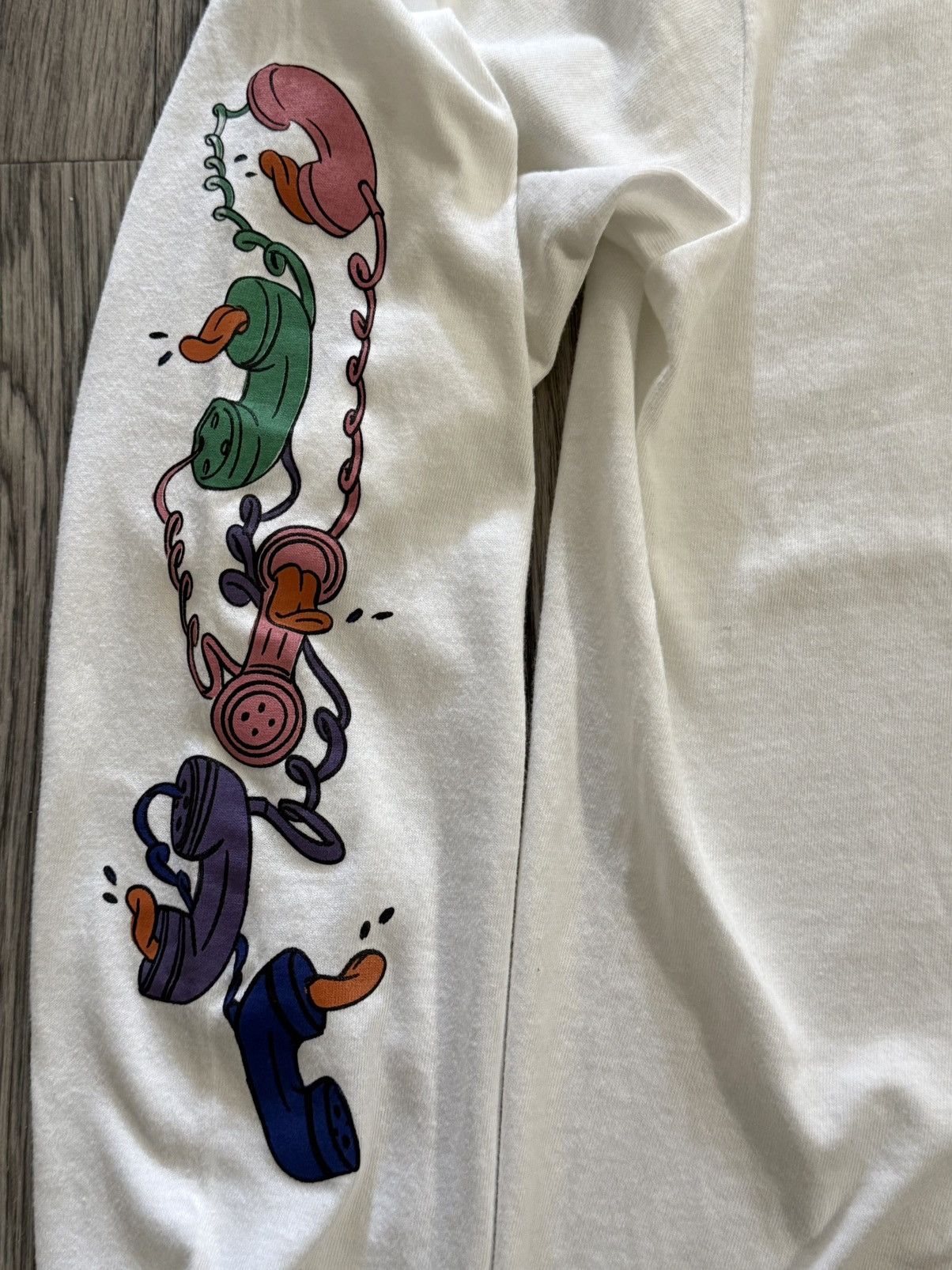 Japanese Brand Left Alone Japanese Brand White Long Sleeve Phone Sex Tee Size US L / EU 52-54 / 3 - 4 Thumbnail