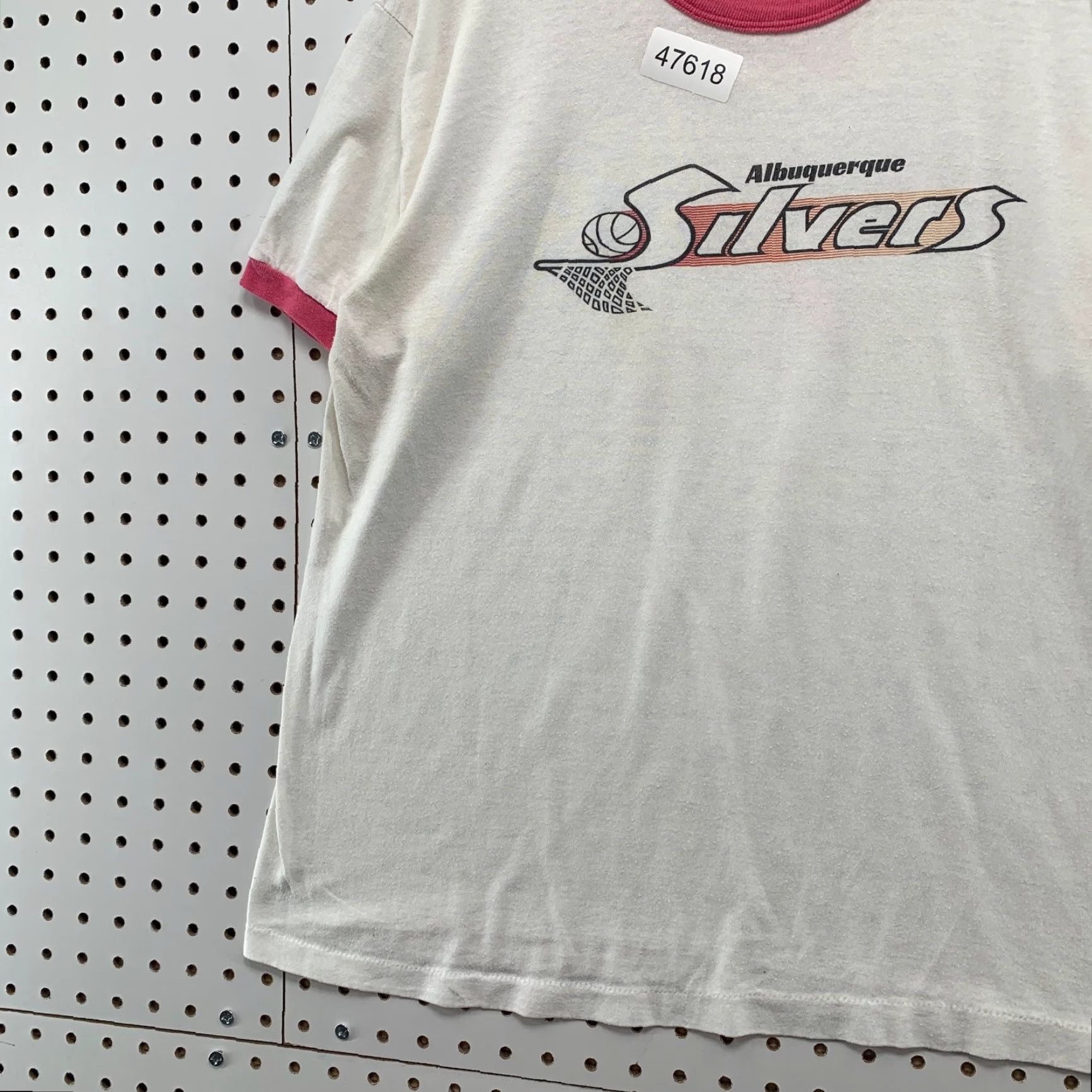 Vintage VINTAGE Albuquerque Silvers T Shirt Mens M White ABA Basketball Shirt Mens M White 70s 80s Size US M / EU 48-50 / 2 - 5 Thumbnail