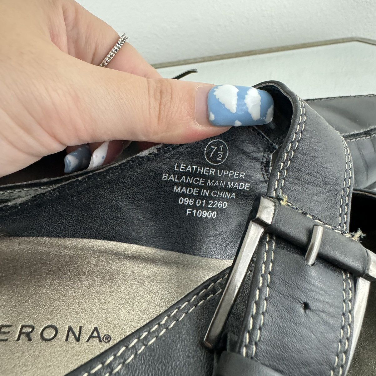 Merona MERONA Vintage Y2K Black Leather Edgy Mary Jane Mule Heels Size US 7.5 / IT 37.5 - 14 Thumbnail