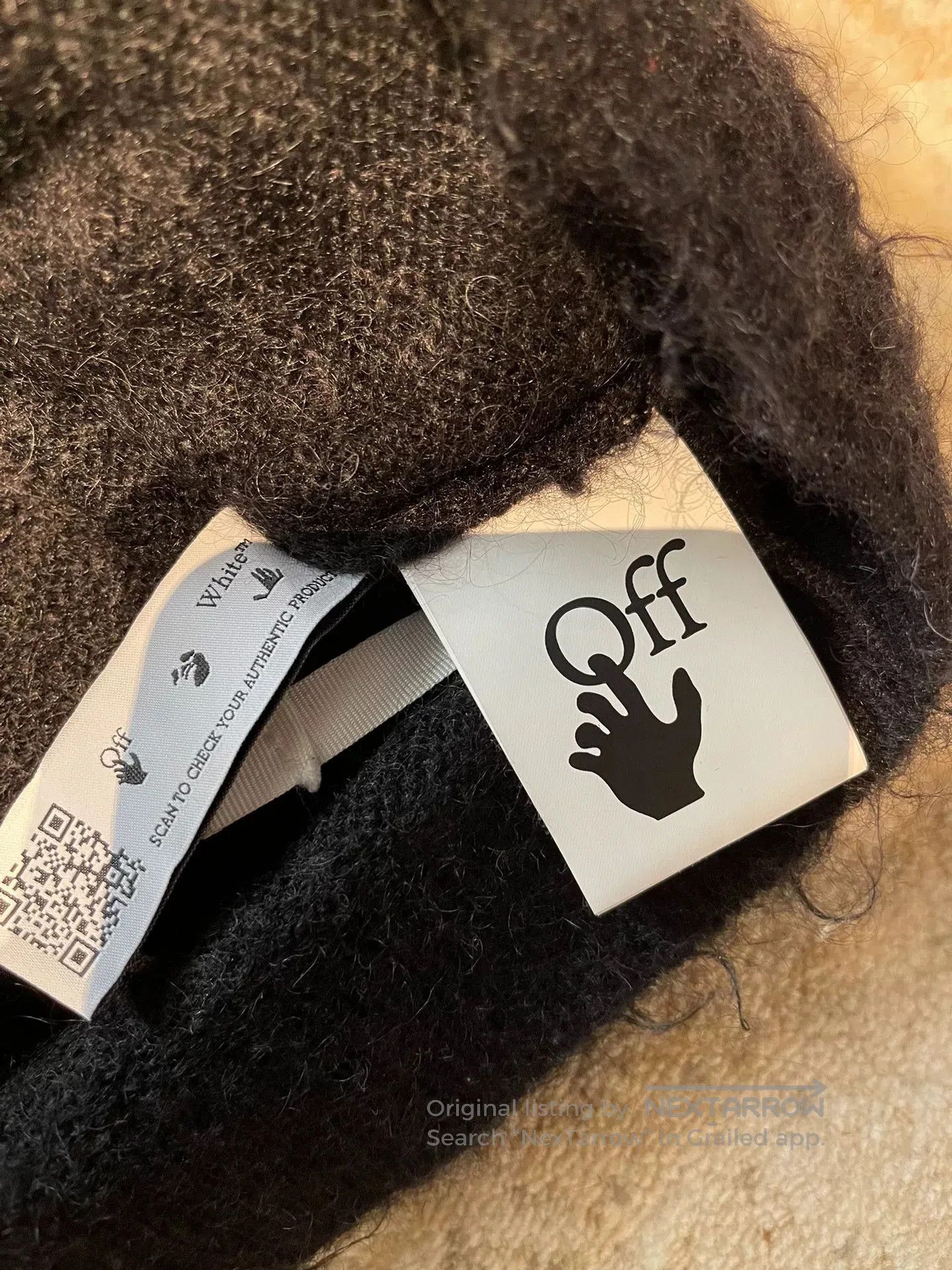 Off-White off white mohair logo sweater. Size XL / US 12-14 / IT 48-50 - 4 Thumbnail