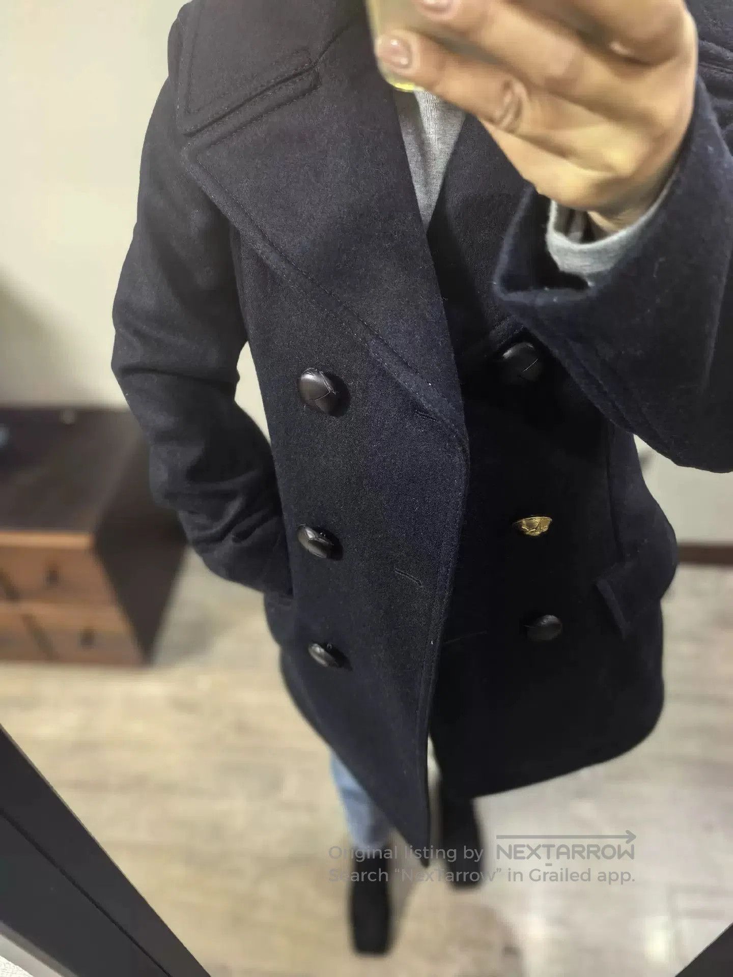 Loewe LOEWE Navy Wool Double-Breasted Coat. Size US S / EU 44-46 / 1 - 9 Thumbnail