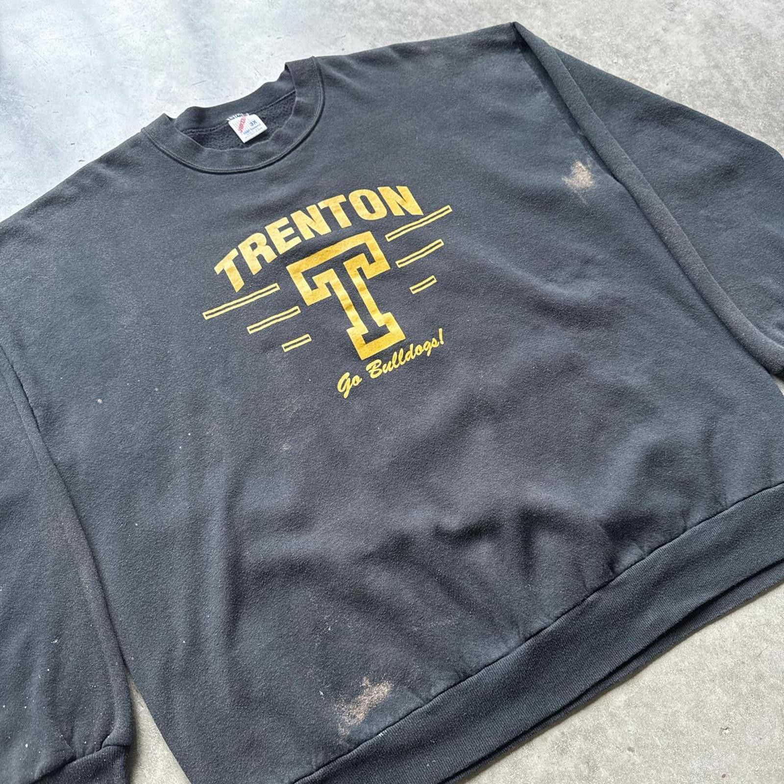 Jerzees Trenton “Go Bulldogs” 80’s Jerzees Black Faded Crewneck Size US XXL / EU 58 / 5 - 3 Thumbnail