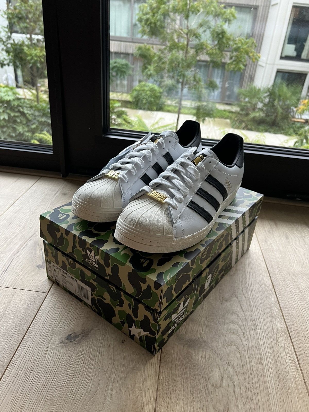 Adidas Bape adidas Superstar 80s BAPE Exclusive White Black Deadstock Grailed