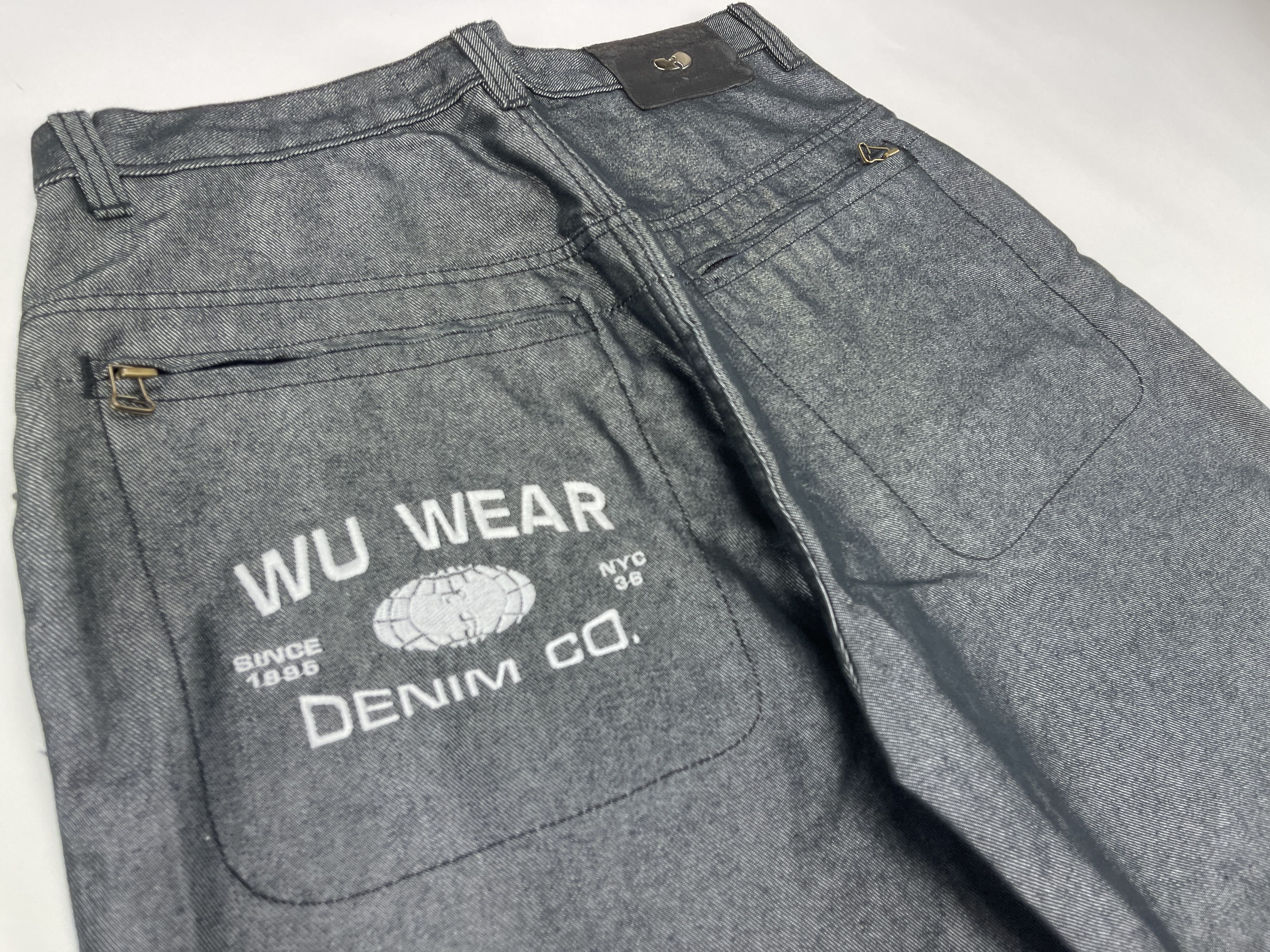 Wu-Tang Clan WU WEAR jeans, shiny gray silver metallic vintage hip hop 32 Size US 32 / EU 48 - 7 Thumbnail