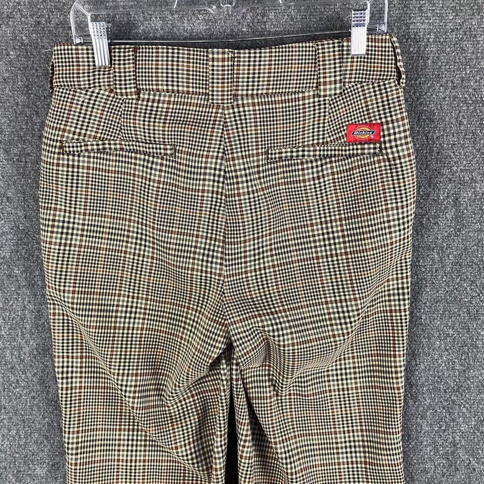 Dickies Dickies Pants Women's 9 Plaid Beige Trousers Cropped Size 31" - 8 Thumbnail
