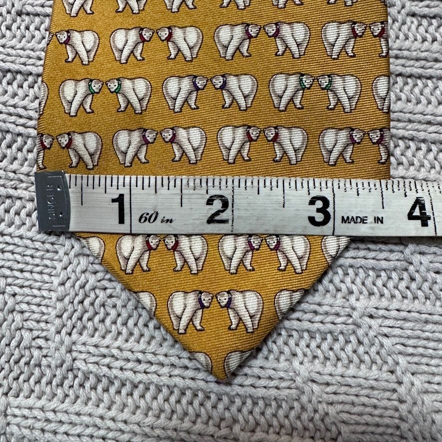 Brooks Brothers Brooks Brothers yellow polar bear print silk tie NWT Size ONE SIZE - 4 Thumbnail