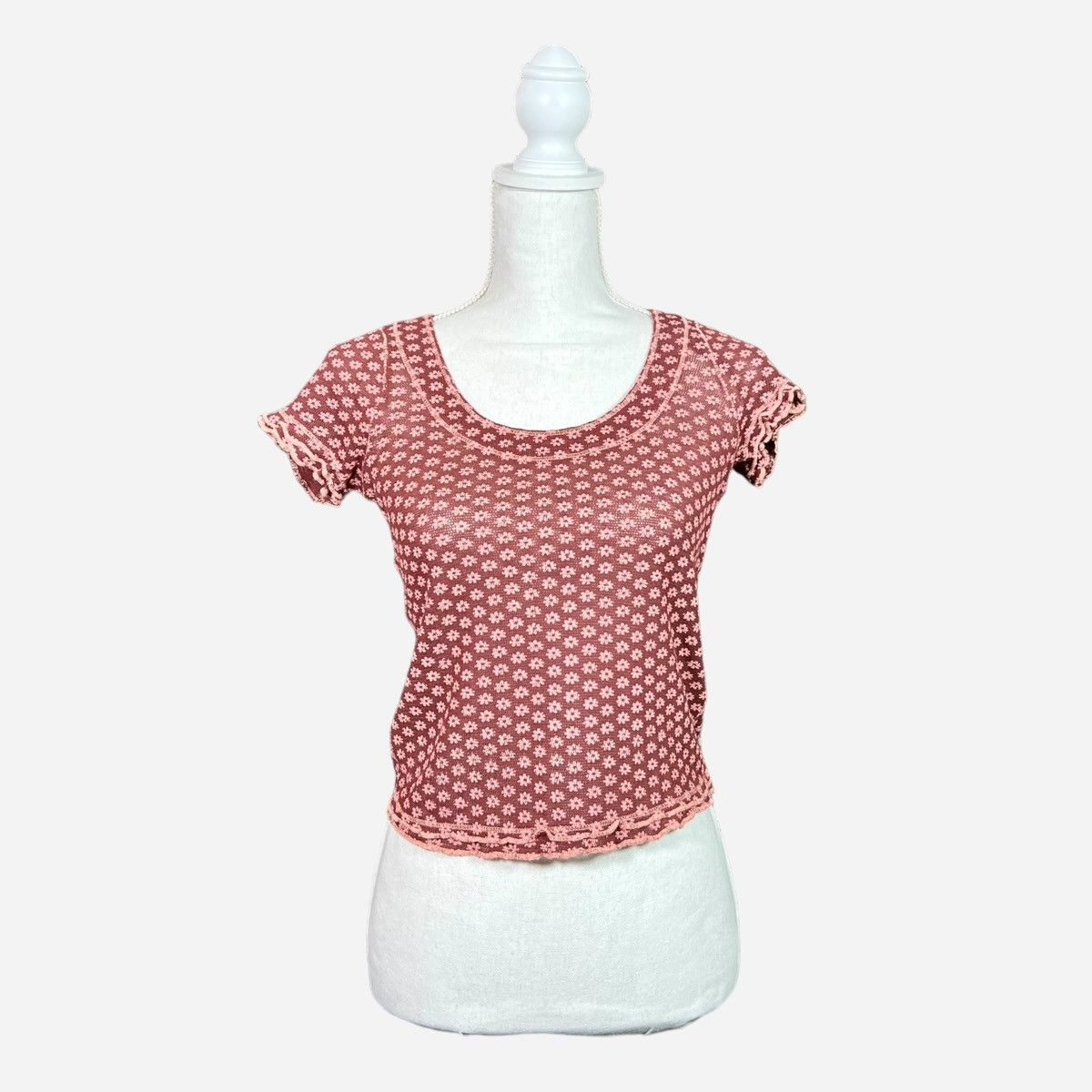 Free People Free People Garner Knit Womens Top Blouse Pattern Sz XS Size XS / US 0-2 / IT 36-38 - 3 Thumbnail