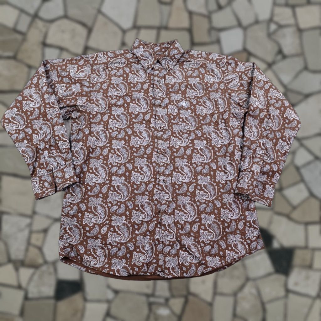Ariat Ariat Shirt Mens Medium Brown Paisley Western Button-Up Cowboy Rodeo Frontier Size US M / EU 48-50 / 2 - 1 Thumbnail