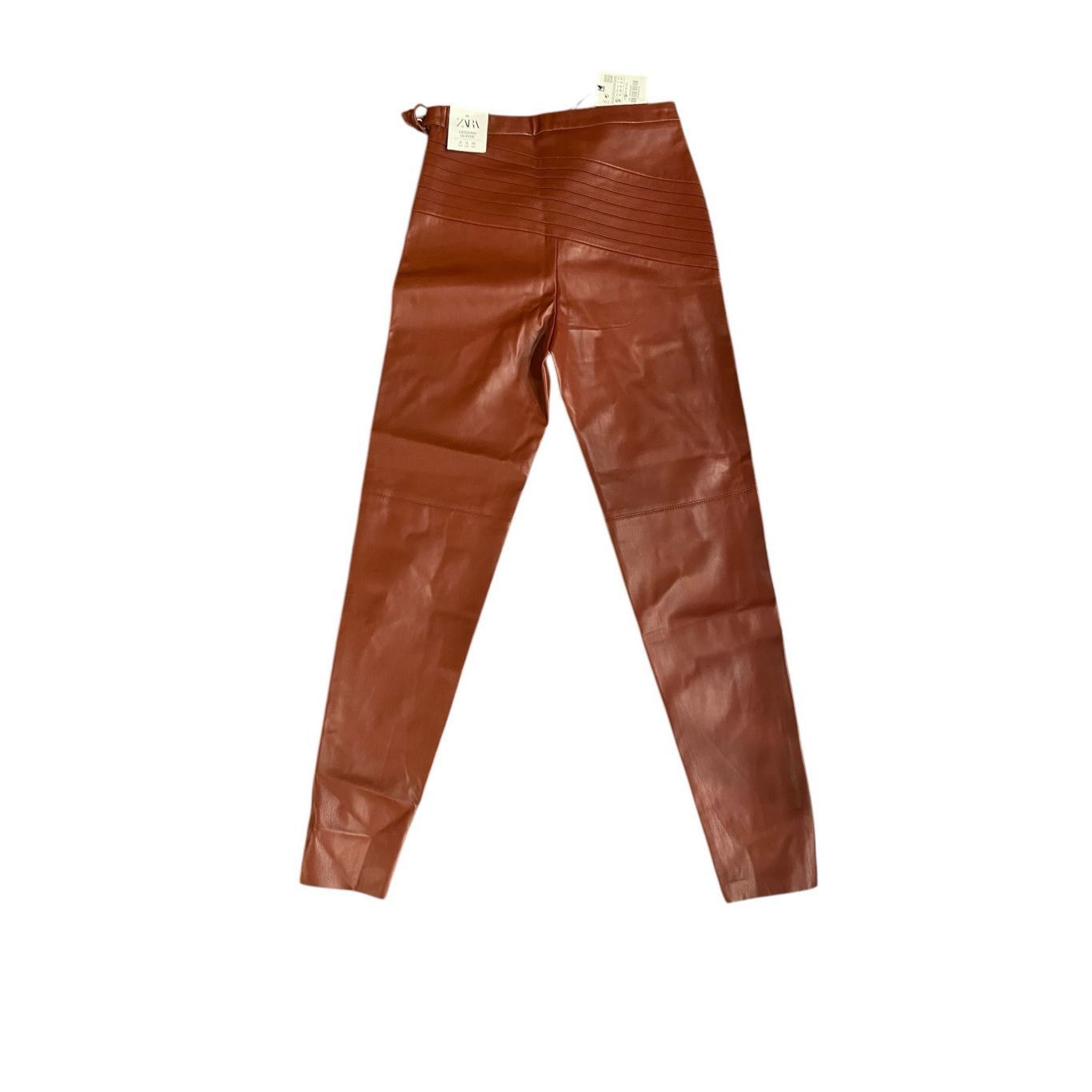 Zara Zara High-rise Faux Leather Leggings in Burgundy Size Small Size 26" / US 2 / IT 38 - 4 Thumbnail