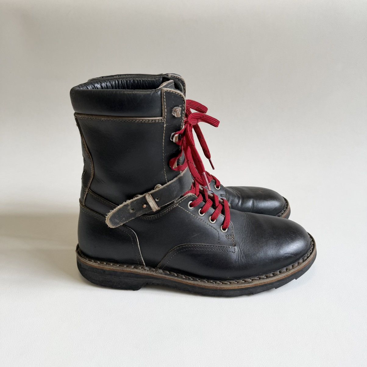 Maison Margiela Distressed Black Leather Combat Boots Size US 11 / EU 44 - 2 Thumbnail