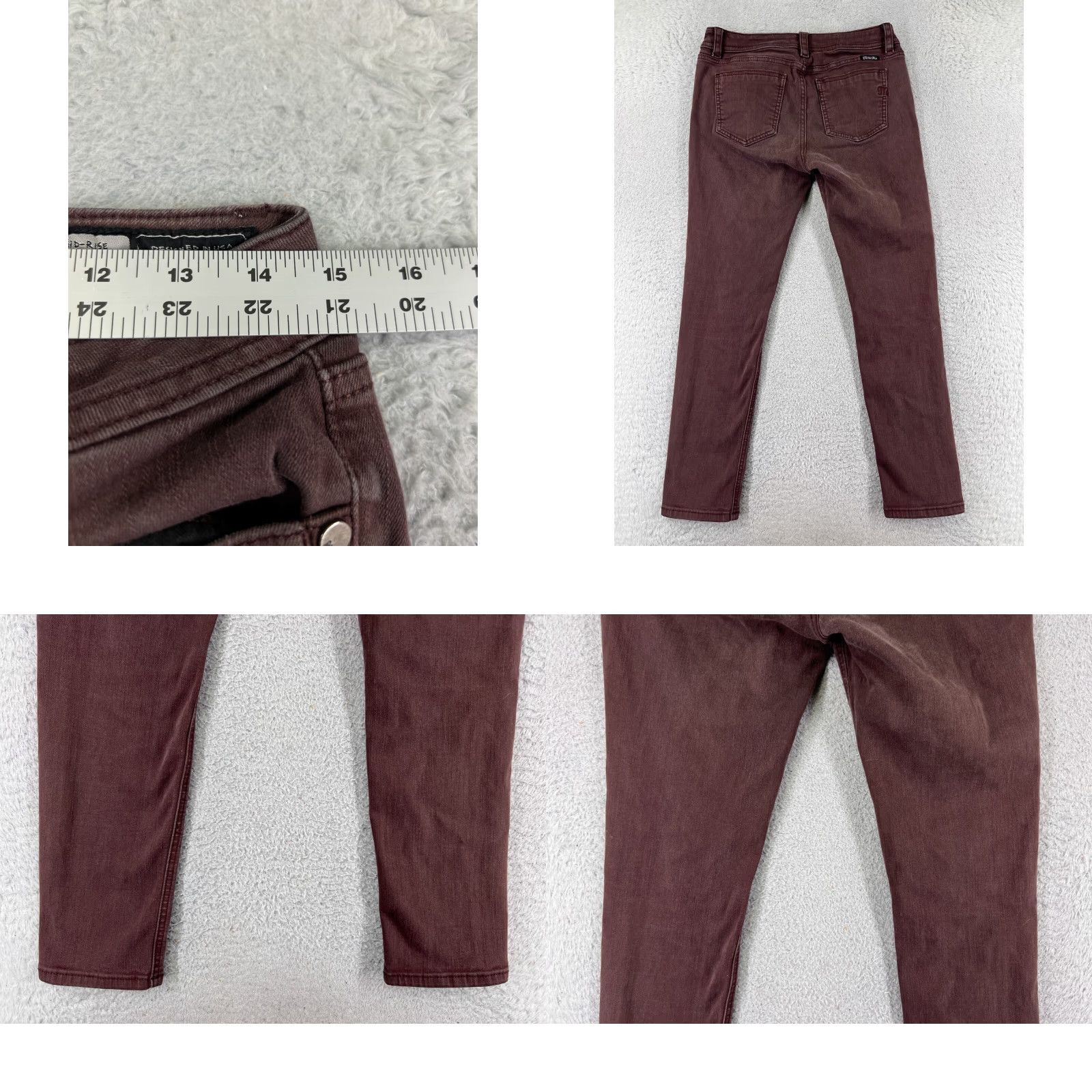 Miss Me Miss Me Jeans Women 30 Red Denim Skinny Pants 27x27 Womans Regular 5-Pocket Distressed Stretch Cotton Blend Vintage No Size 30" / US 8 / IT 44 - 9 Thumbnail