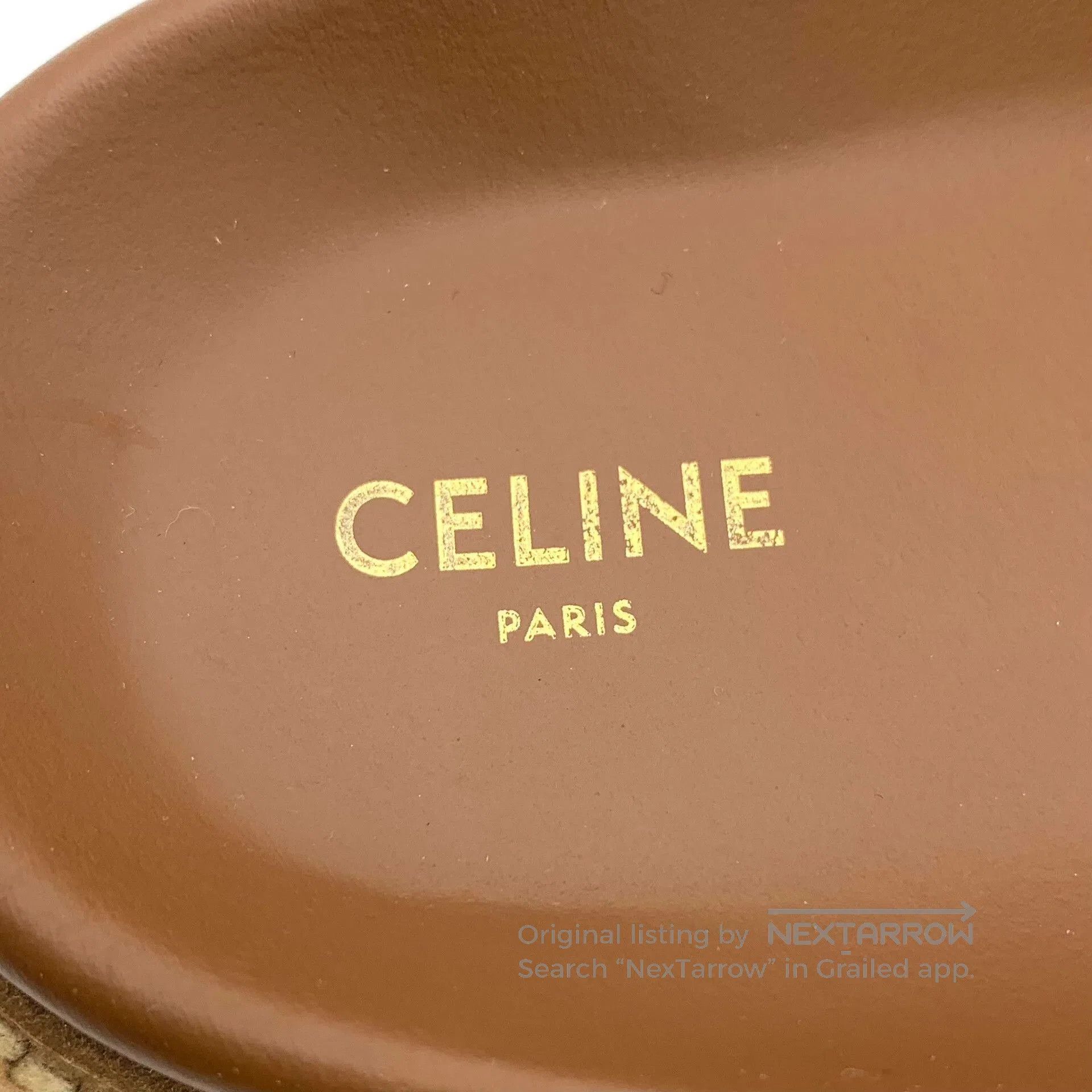 Celine Celine Brown Leather Triomphe Buckle Flat Sandals. Size US 8 / IT 38 - 7 Thumbnail
