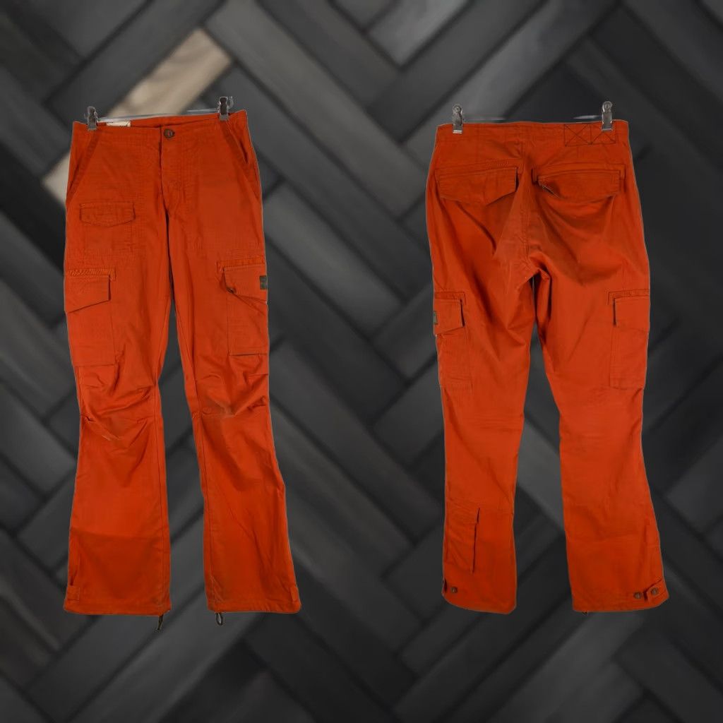 Abercrombie & Fitch VINTAGE Abercrombie & Fitch Fitch-Pant Cargo Pants Orange 90s Y2K Women's 2 Low Rise Cargo Pants Women’s 30W 32I Size 26" / US 2 / IT 38 - 1 Thumbnail