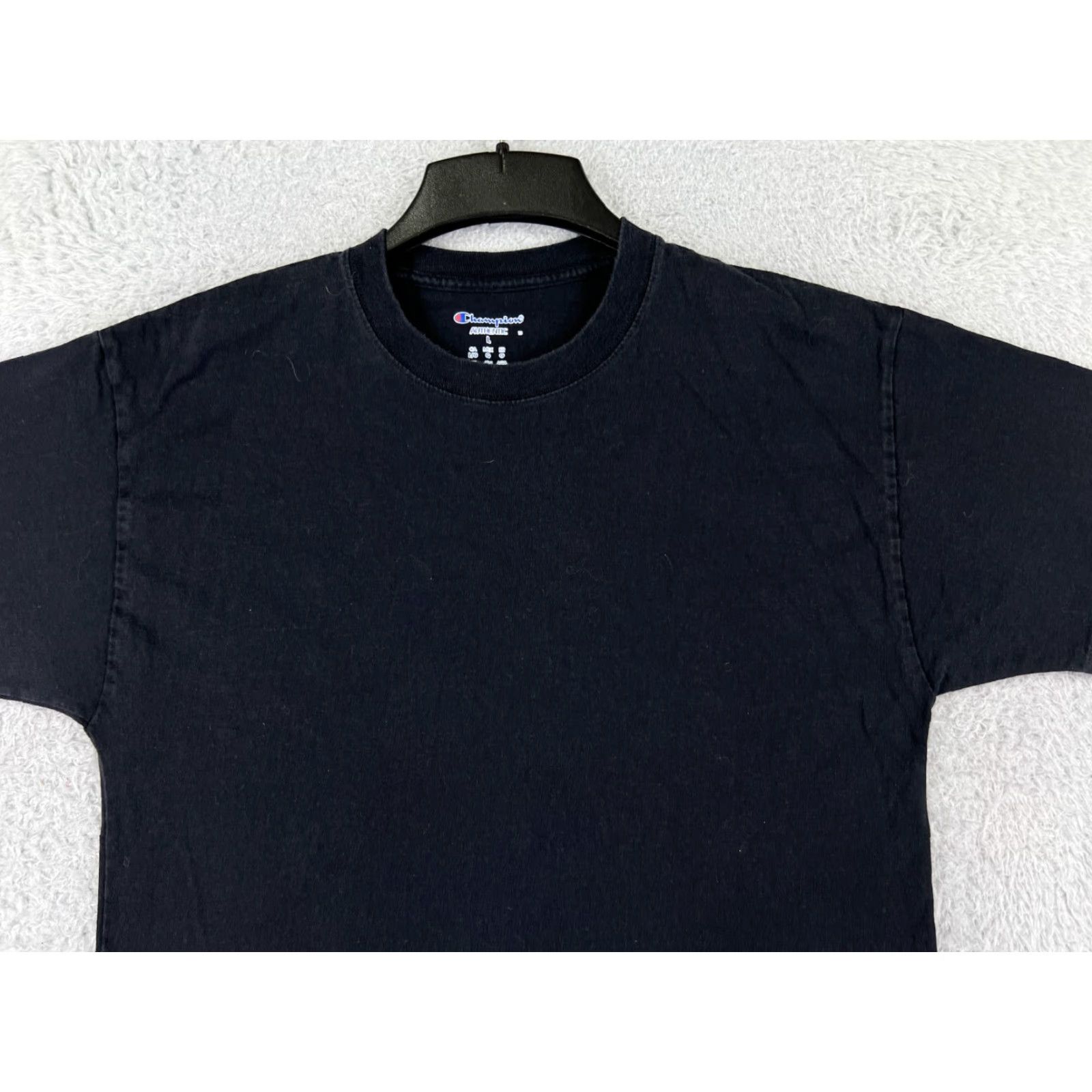 Champion Champion Shirt Mens Large Black Short Sleeve Crew Neck 100% Cotton Athletic Size US L / EU 52-54 / 3 - 4 Thumbnail
