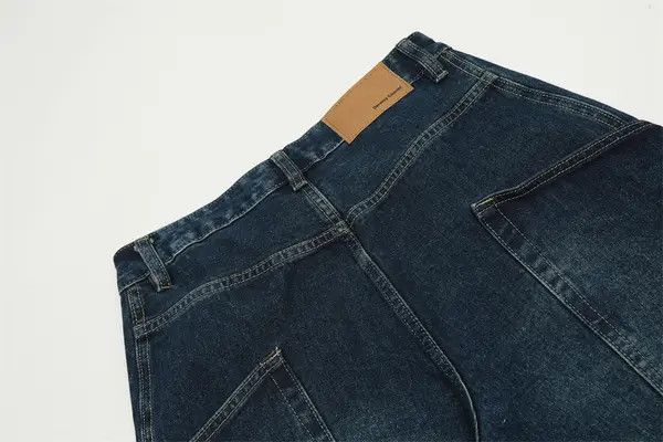 Japanese Brand x Han Men's Straight Large Pocket Loose Washed Cargo Jeans Size US 32 / EU 48 - 6 Thumbnail