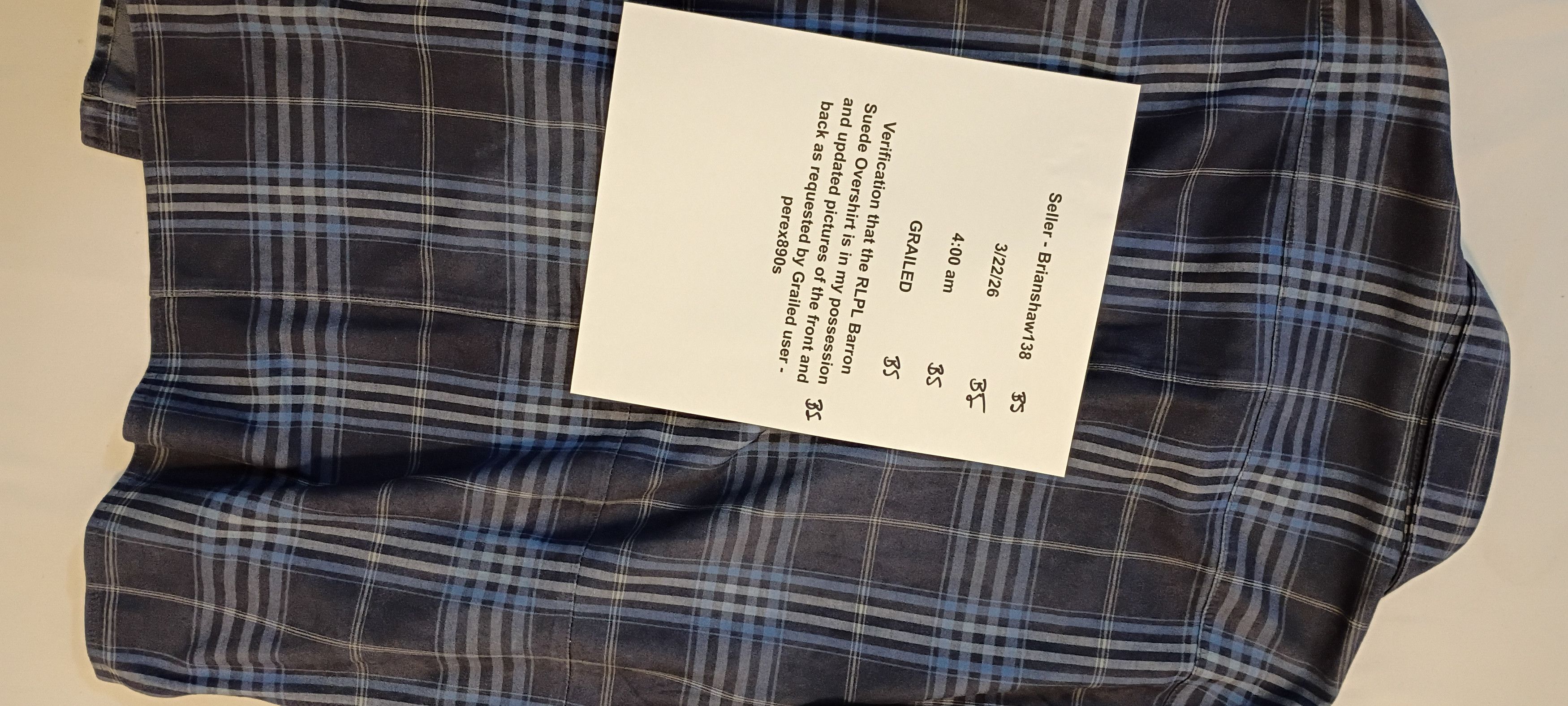 Ralph Lauren Purple Label Ralph Lauren Purple Label "Barron" Plaid Suede Overshirt Size US L / EU 52-54 / 3 - 17 Thumbnail