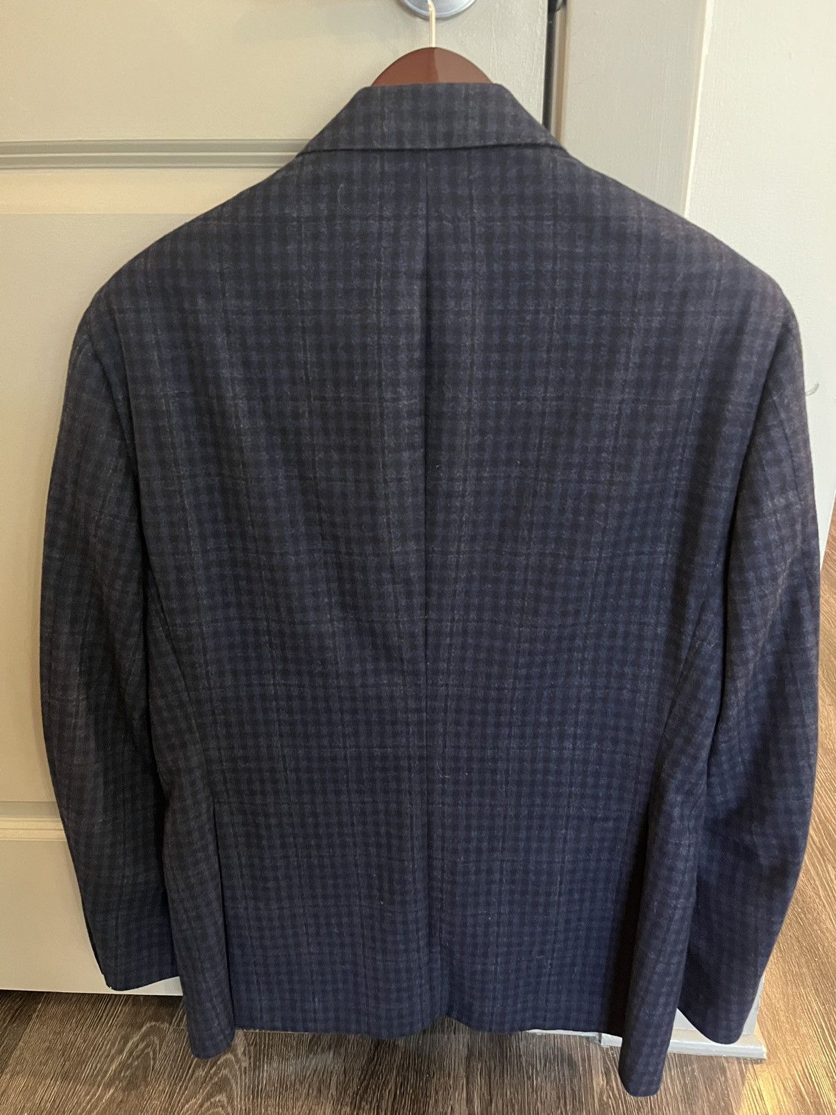 Brunello Cucinelli Stunning Brunello Cucinelli Blazer, Wool-Cashmere Navy check Size 50R - 2 Thumbnail