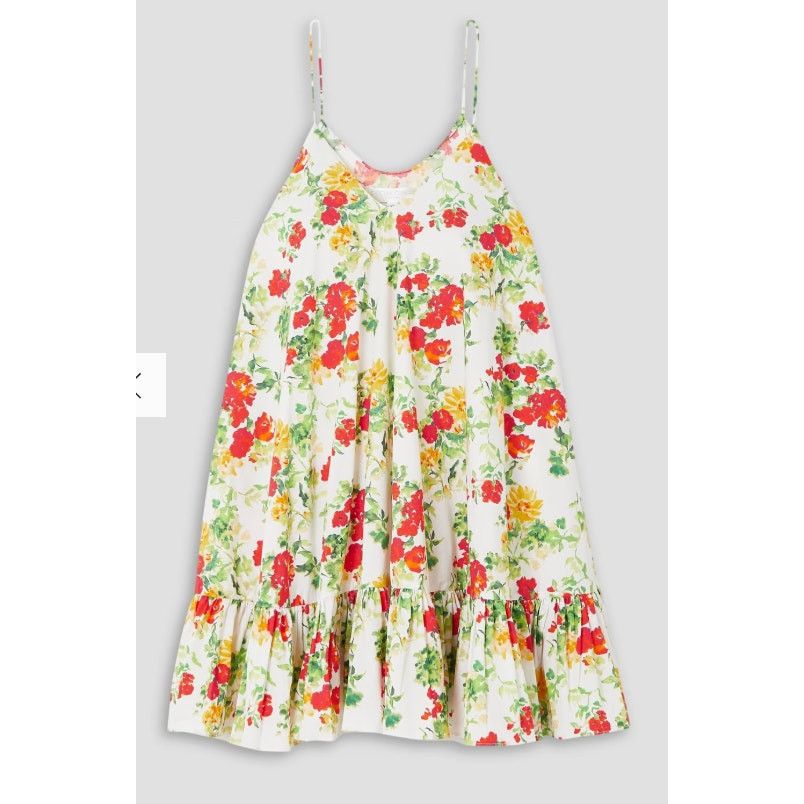CAROLINE CONSTAS Laurel ruffled floral-print cotton-blend poplin mini dress Size L / US 10 / IT 46 - 6 Thumbnail