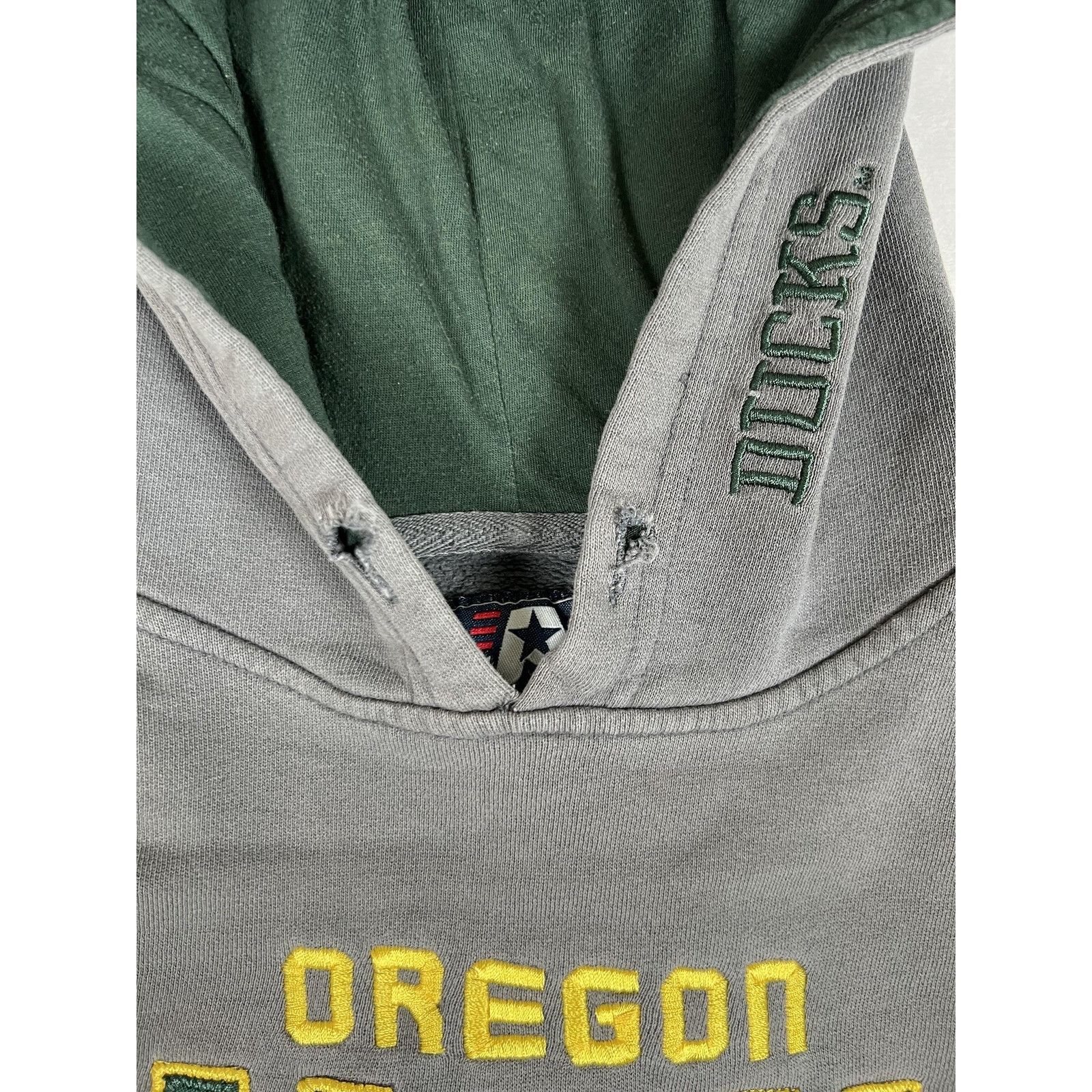 J. America Vintage Oregon Ducks Hoodie Mens Large Gray Green NCAA Footb Size US L / EU 52-54 / 3 - 3 Thumbnail