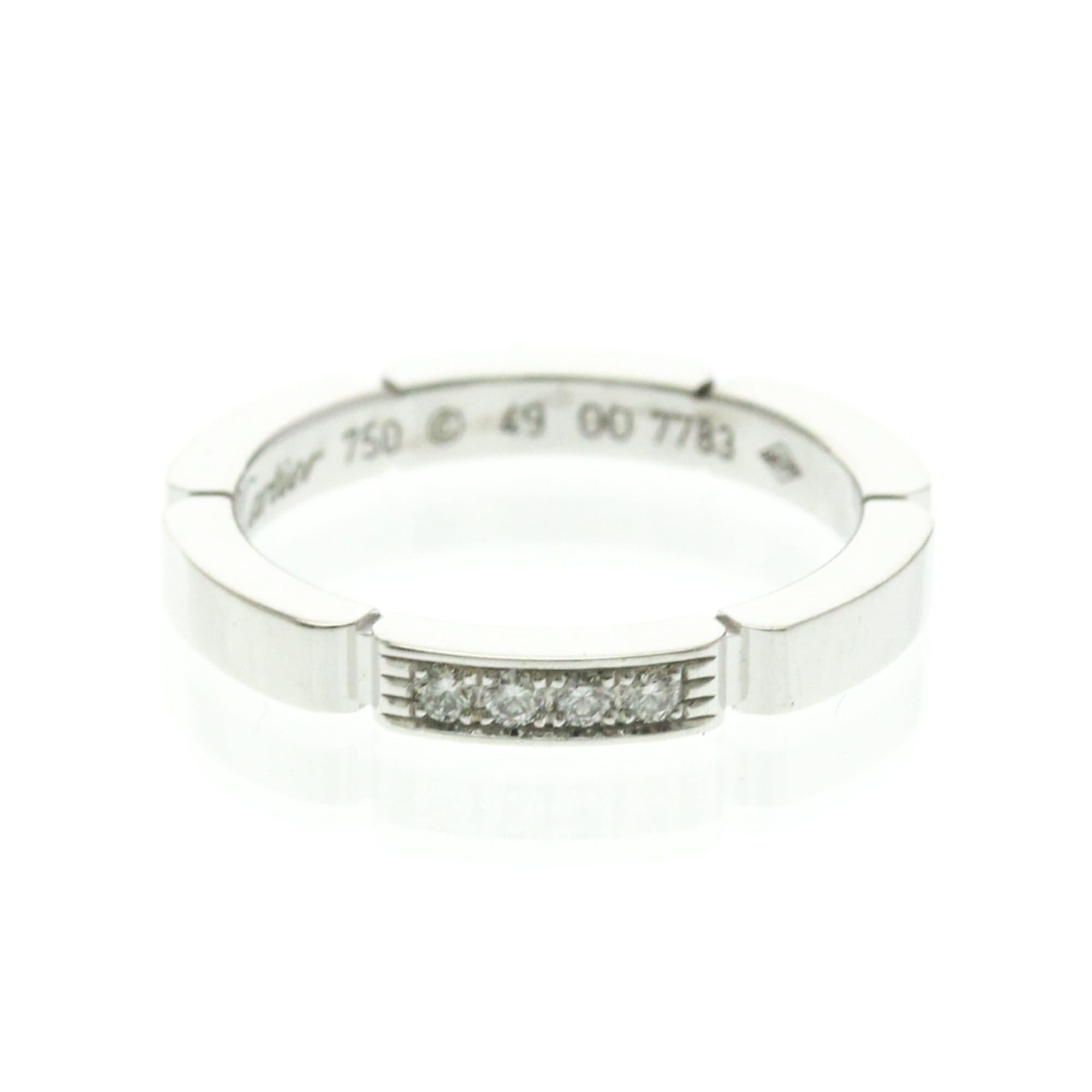 Cartier Cartier Maillon Panthère Ring With 4 Diamonds White Gold (18K) Fashion Diamond Band Ring Silver Size ONE SIZE - 1 Thumbnail