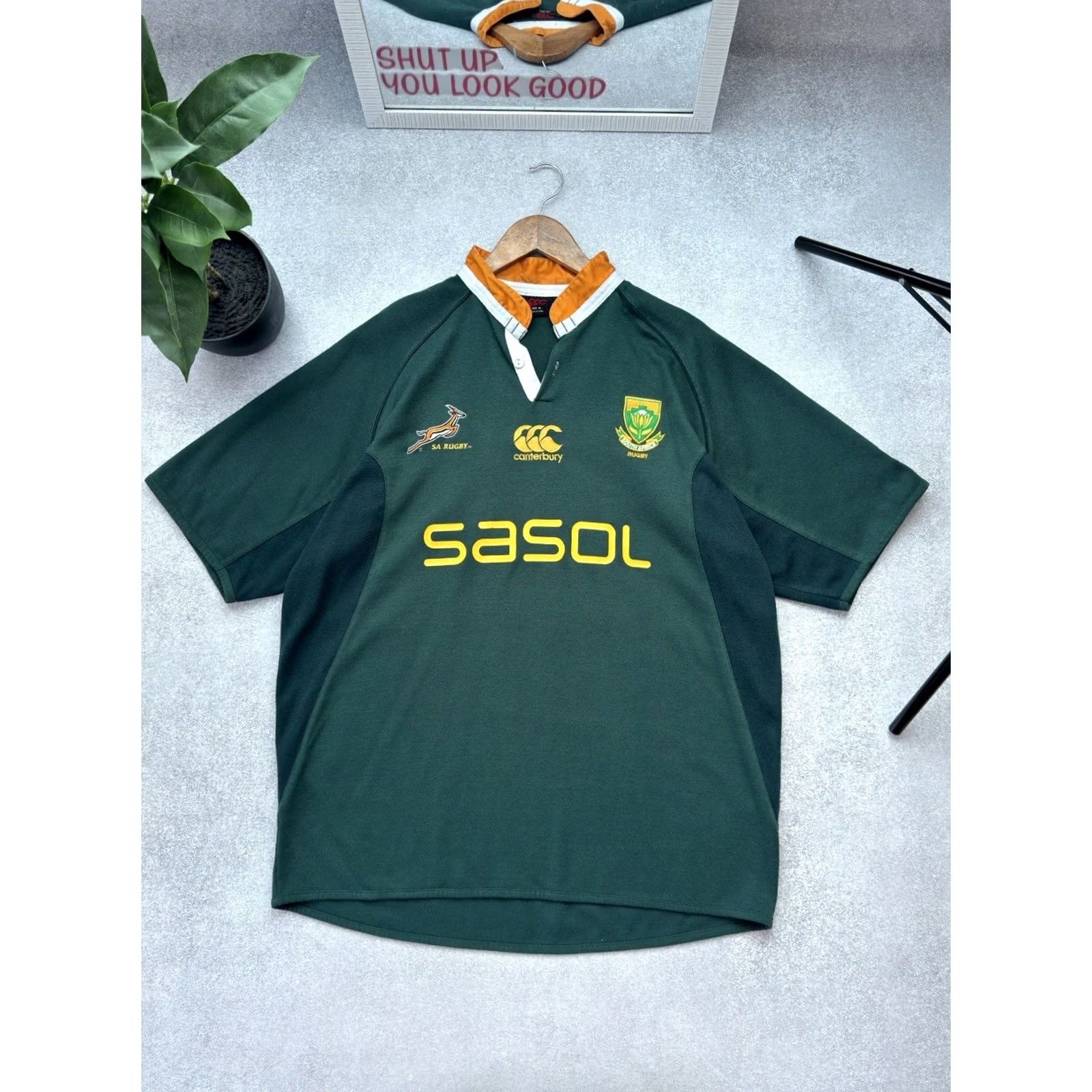 Vintage VINTAGE Canterbury South Africa Rugby Jersey Shirt XL Green Men XL Rugby USA 90s Cunterbury Jersey Polo Shirt Size US XL / EU 56 / 4 - 2 Thumbnail