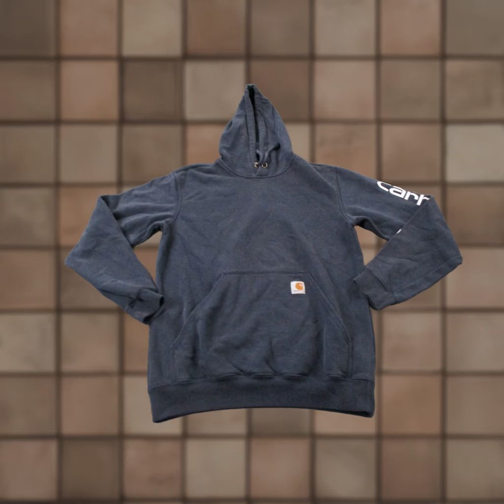 Carhartt Carhartt Hoodie Sweatshirt Men S Blue Pullover Work Outdoor Casual Heavy Logo Size US S / EU 44-46 / 1 - 1 Thumbnail