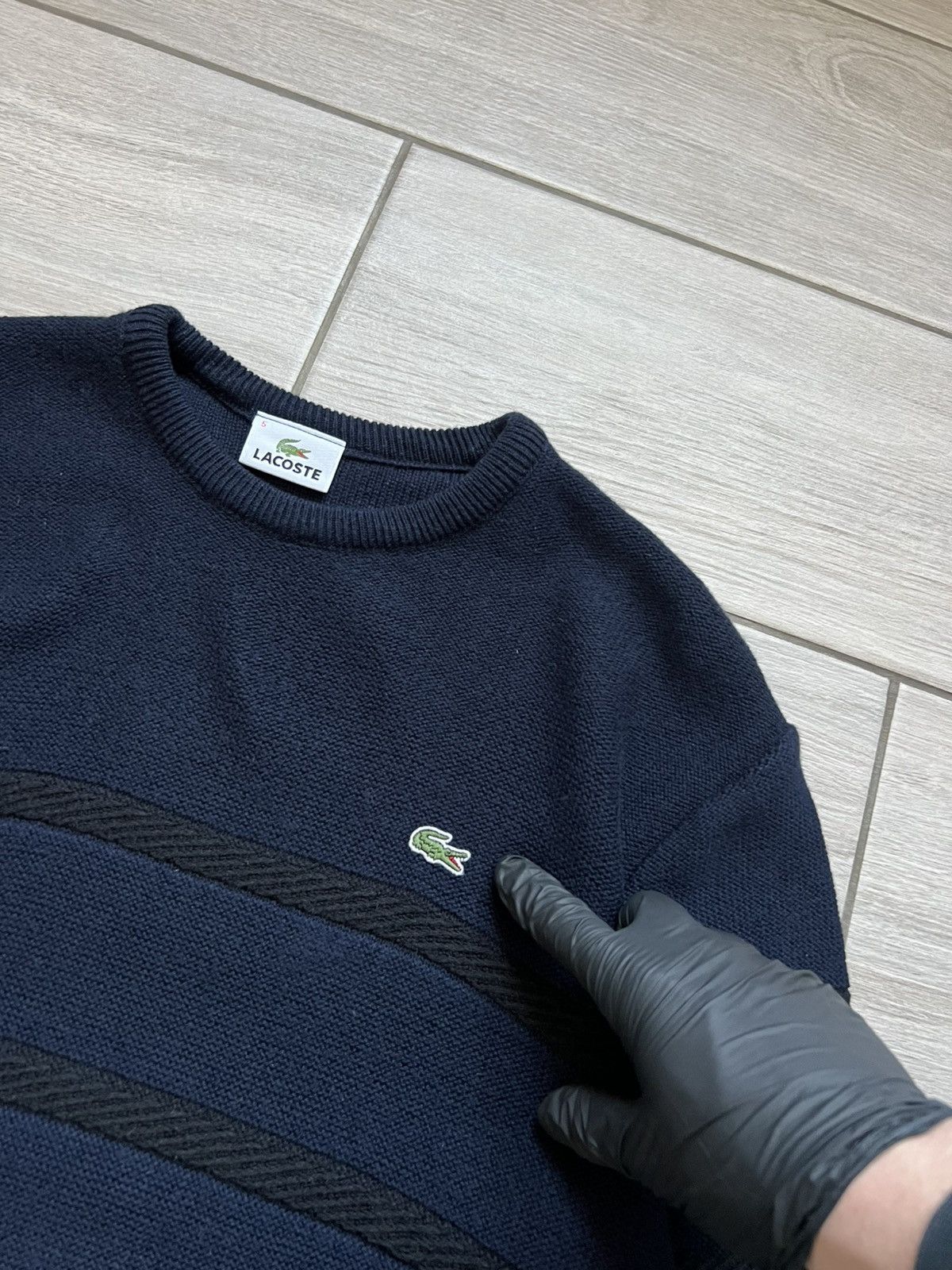 Lacoste Lacoste Sweater Vintage Dark Blur Small Logo Size US XL / EU 56 / 4 - 3 Thumbnail