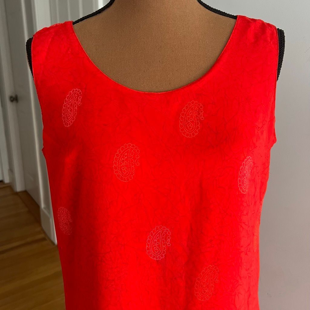 Vintage A Wild Thyme Vintage Sheer Patterned Boho Overlay Maxi Dress Red Boho, Women’s 6 Size M / US 6-8 / IT 42-44 - 3 Thumbnail