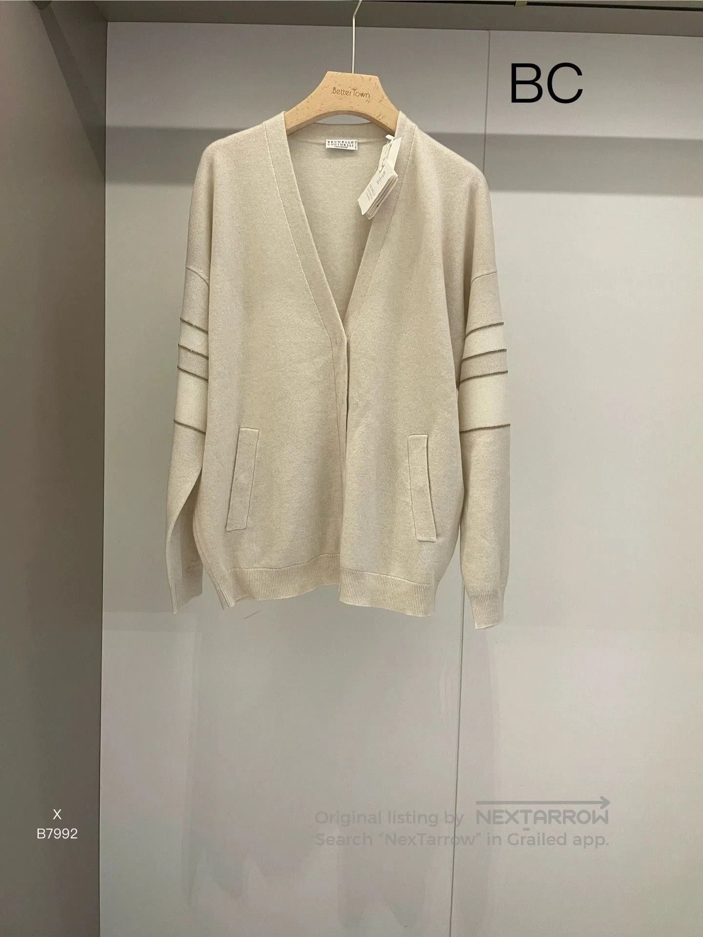 Brunello Cucinelli Brunello Cucinelli Beaded Cashmere Cardigan L. Size US L / EU 52-54 / 3 - 1 Thumbnail