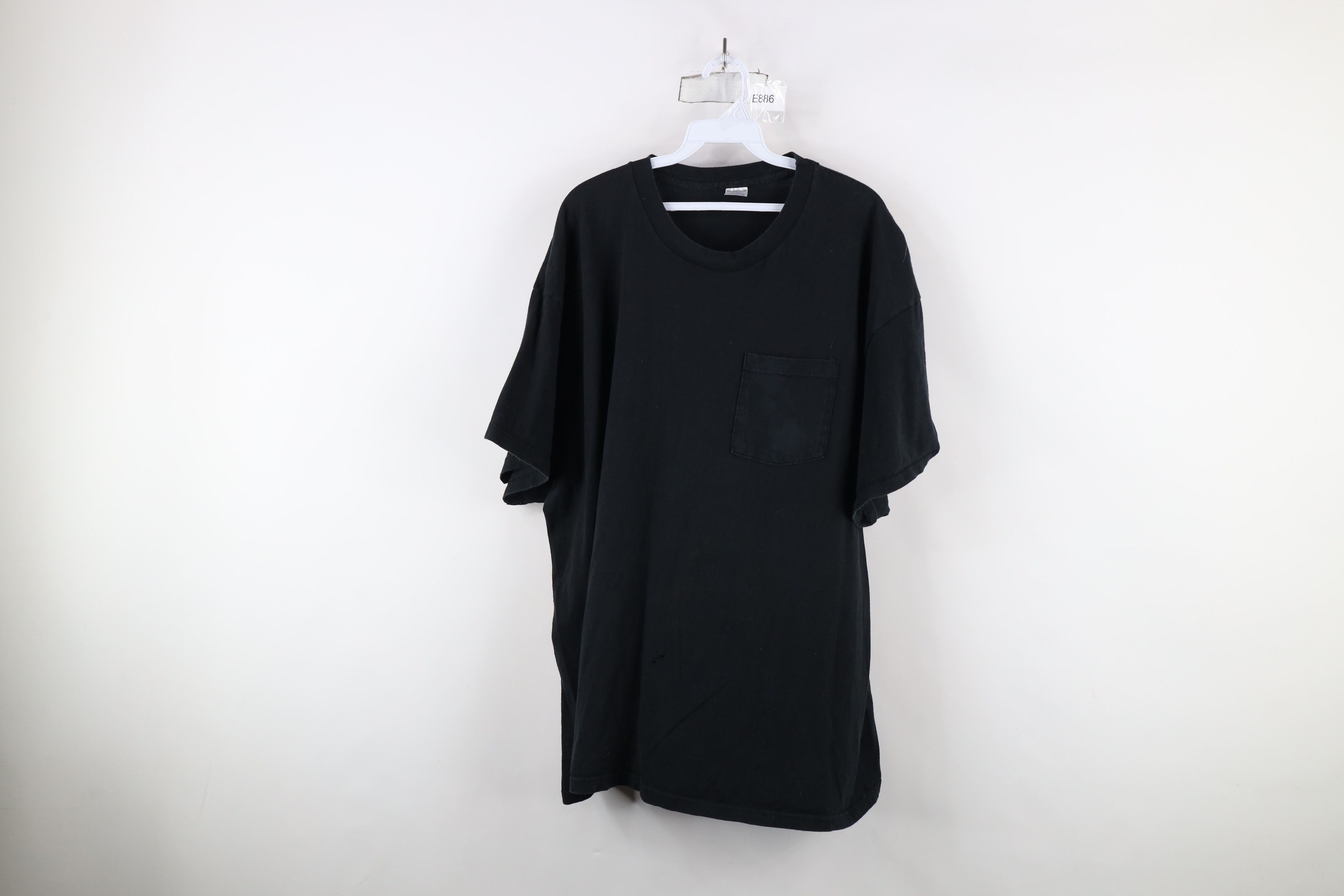 Vintage Vintage 90s Streetwear Blank Cotton Pocket T-Shirt Black Size US XXL / EU 58 / 5 - 1 Thumbnail
