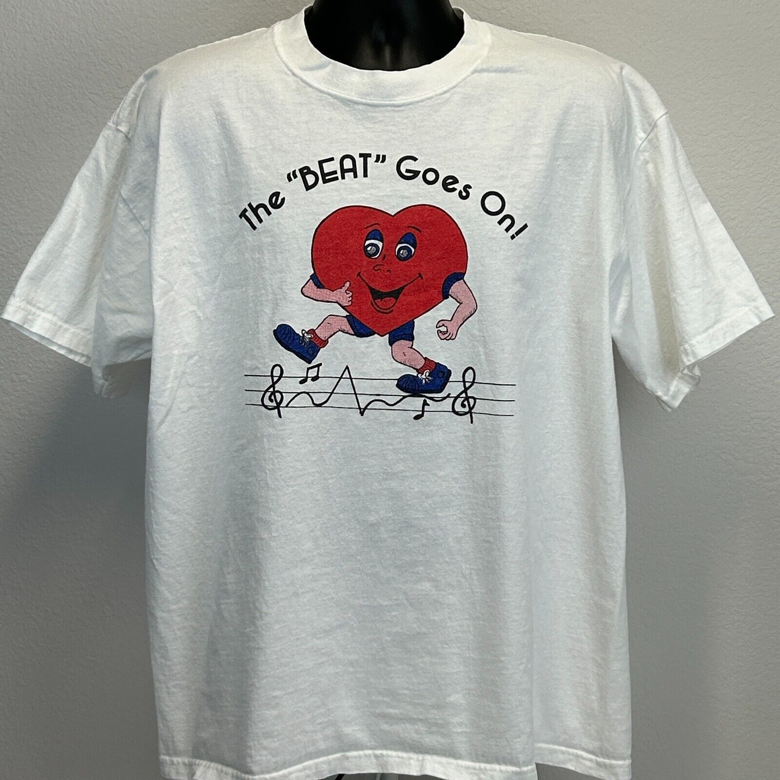 Gildan Vintage Y2Ks The Beat Goes On Heart T Shirt XL X-Large Size US XL / EU 56 / 4 - 2 Thumbnail