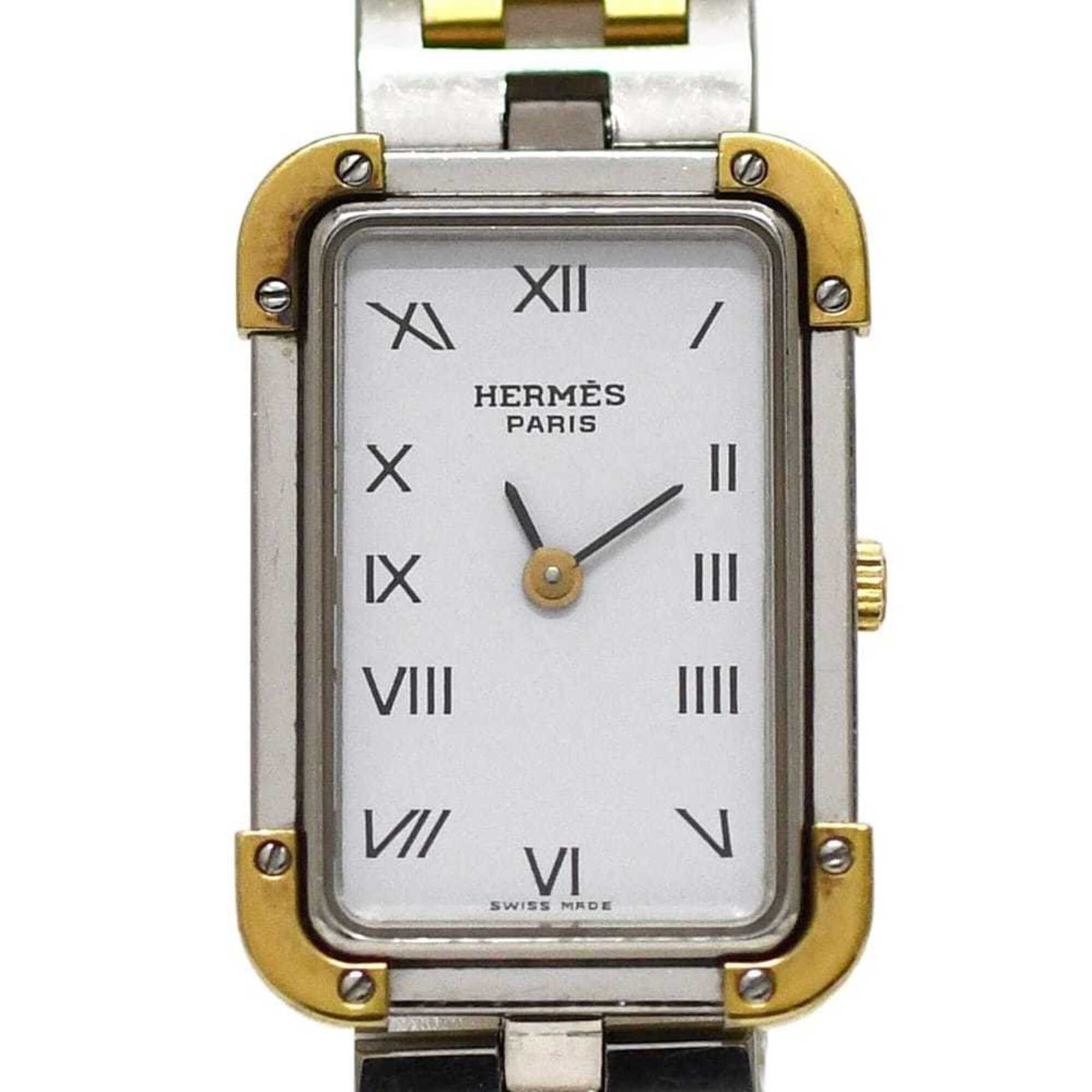 Hermes Hermes watch, Croisière, white, silver, gold, CR1.240 battery-operated, stainless steel, quartz movement. Size ONE SIZE - 1 Thumbnail