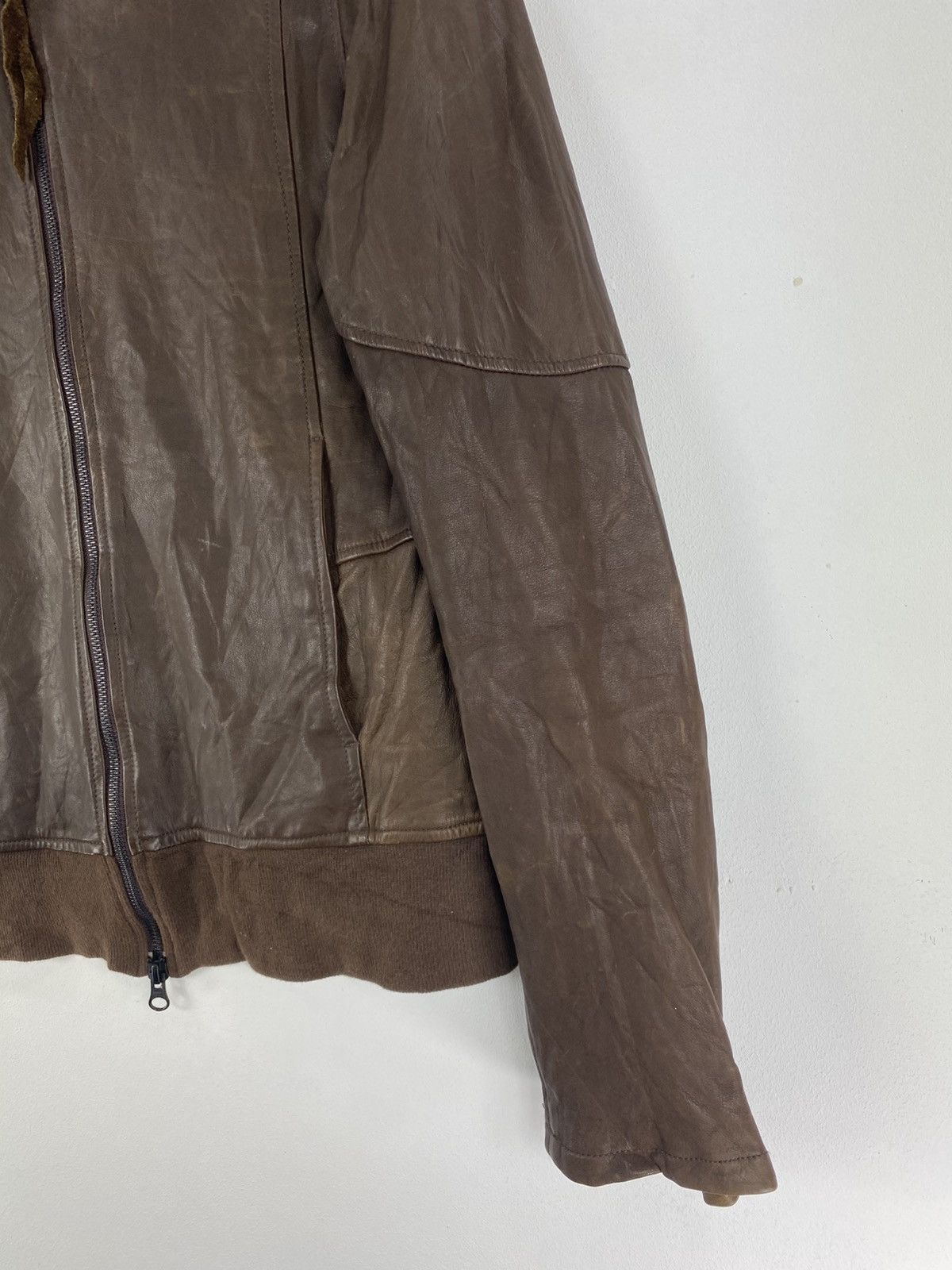Japanese Brand Vintage 90’s Leather Zipper Jacket by Studious Shama Size US XXS / EU 40 - 3 Thumbnail