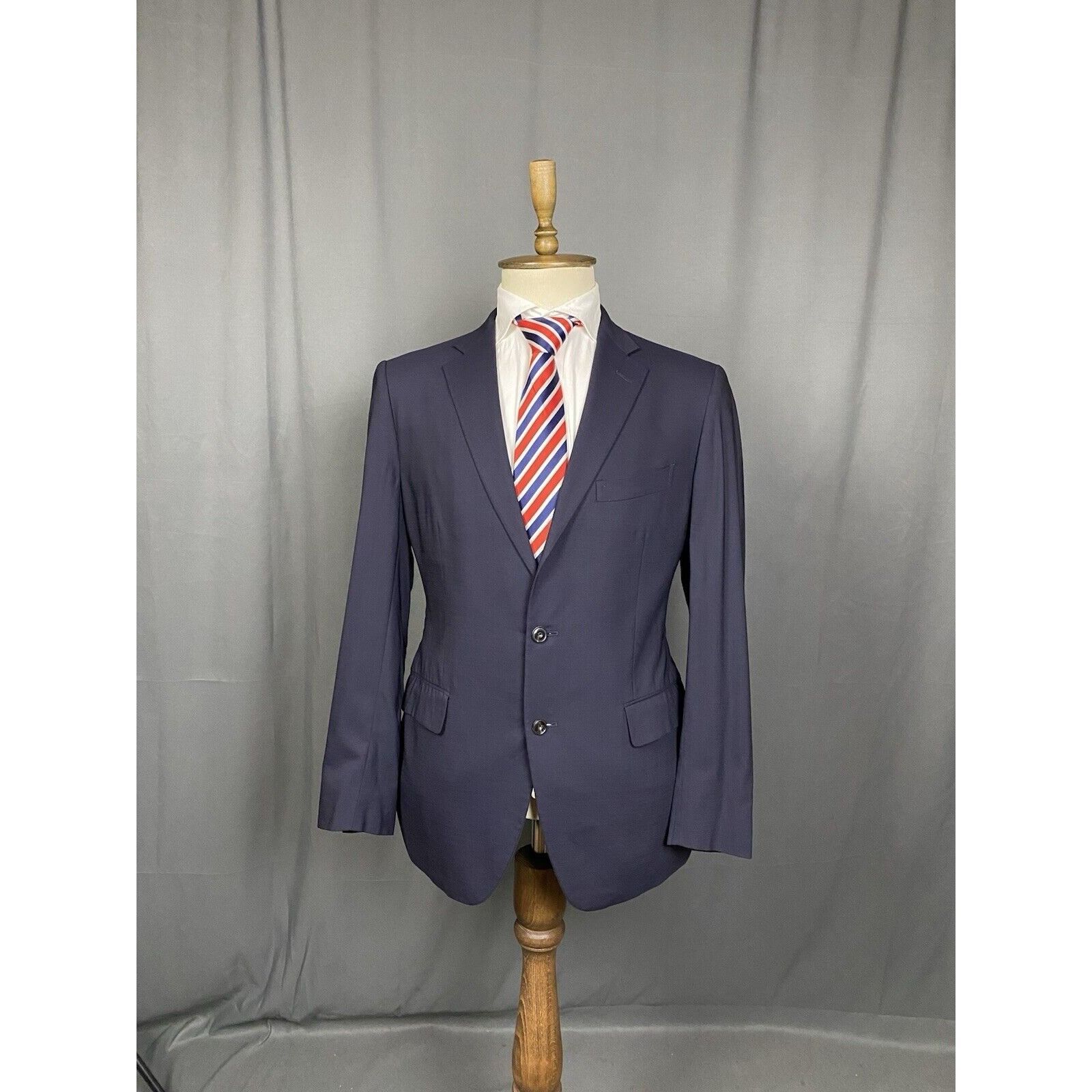 Boglioli Boglioli Men's Dark Blue Wool Blazer Jacket Size 54 Size 54R - 3 Thumbnail