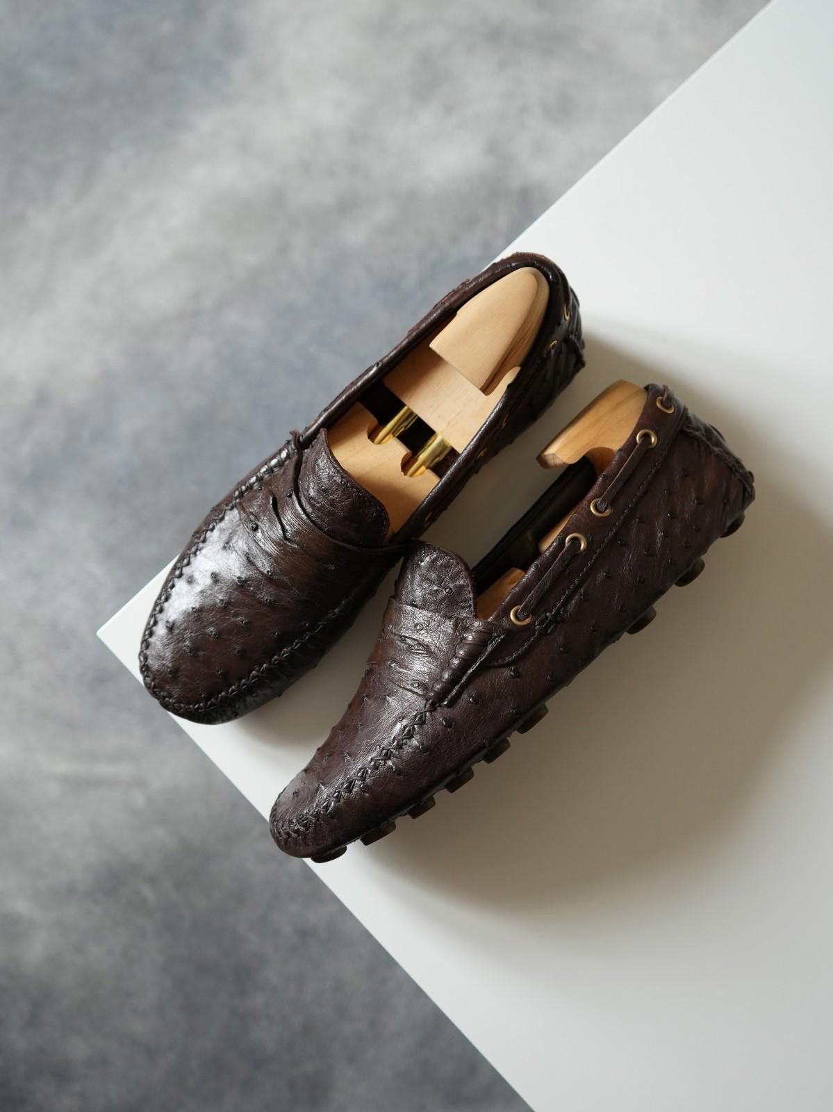 Saint Laurent Paris 2000s Yves Saint Laurent by Tom Ford Ostrich Penny Loafers Size US 8 / EU 41 - 1 Thumbnail