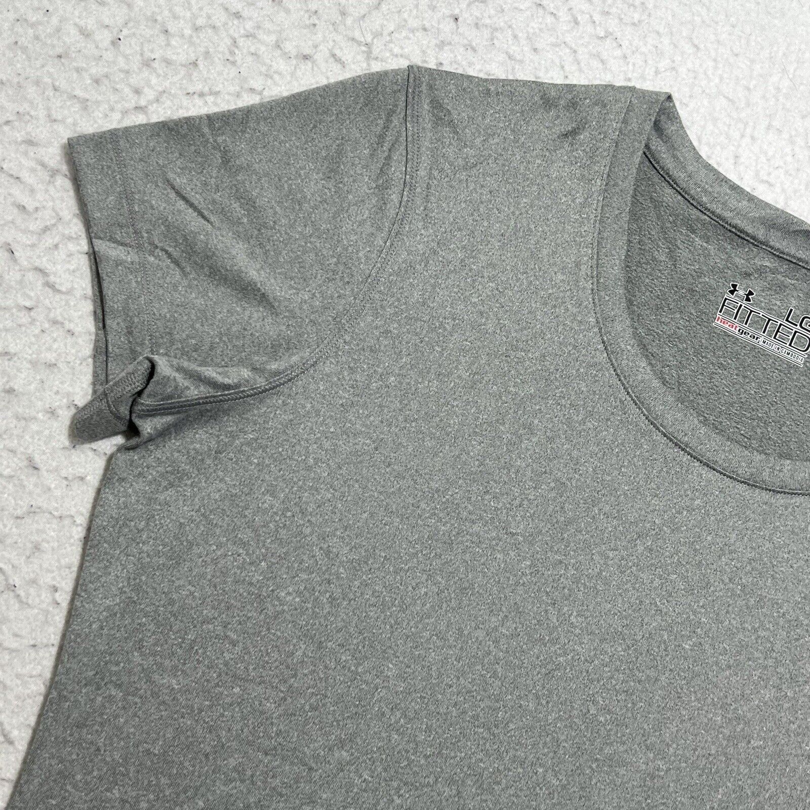 Under Armour Under Armour HeatGear Short Sleeve Athletic Gray T Shirt Size L / US 10 / IT 46 - 6 Thumbnail