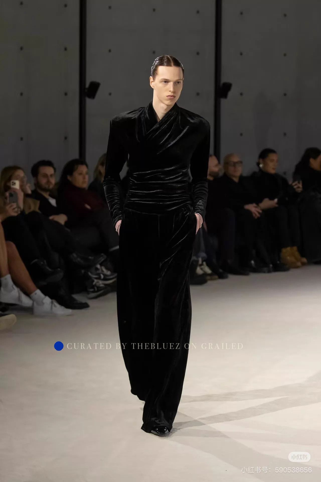 Saint Laurent Paris Velvet Wrap Top in Black - Size L Size US L / EU 52-54 / 3 - 1 Thumbnail