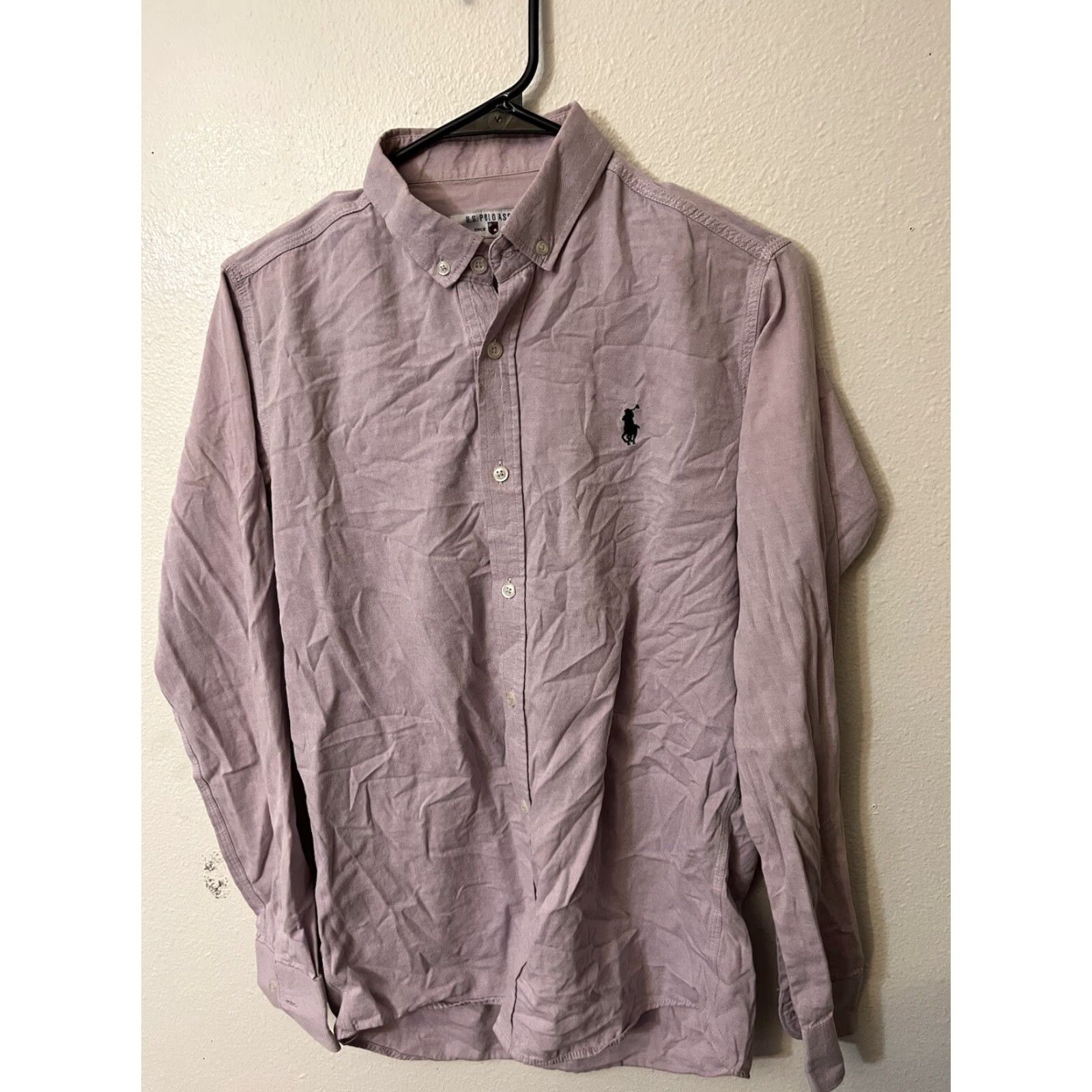 U.S. Polo Assn. US Polo Assn. Shirt Men M Purple Long Sleeve Button-Down Collared Chambray Cotton Polo Assn. Button-Up Casual Formal Business Size US M / EU 48-50 / 2 - 2 Thumbnail