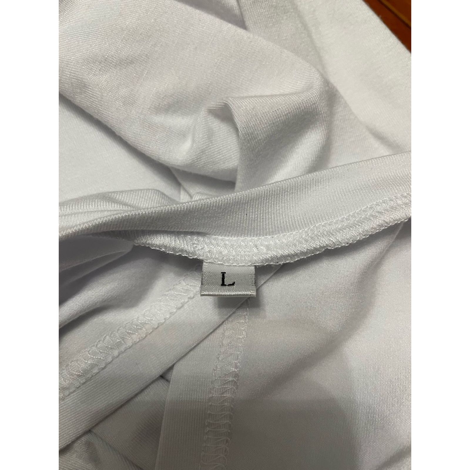 Other Blouse White Long Sleeve Boat Neck Twisted Back Cutout L Size L / US 10 / IT 46 - 7 Thumbnail