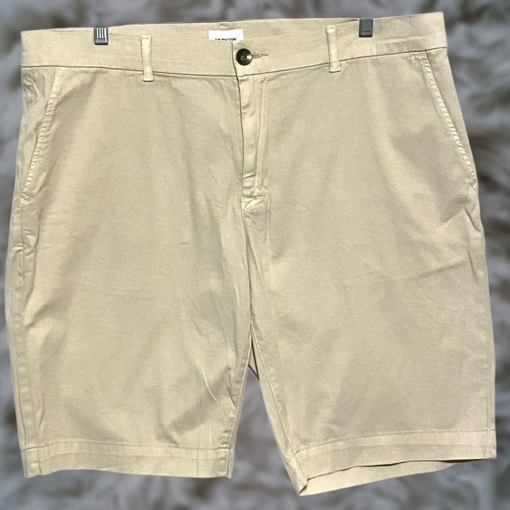 Hudson Hudson Chino Shorts Men 38 Khaki Flat Front Cargo Pocket Stretch Cotton Elastane Beige Casual Preppy Summer 38 Mens Size US 38 / EU 54 - 1 Thumbnail