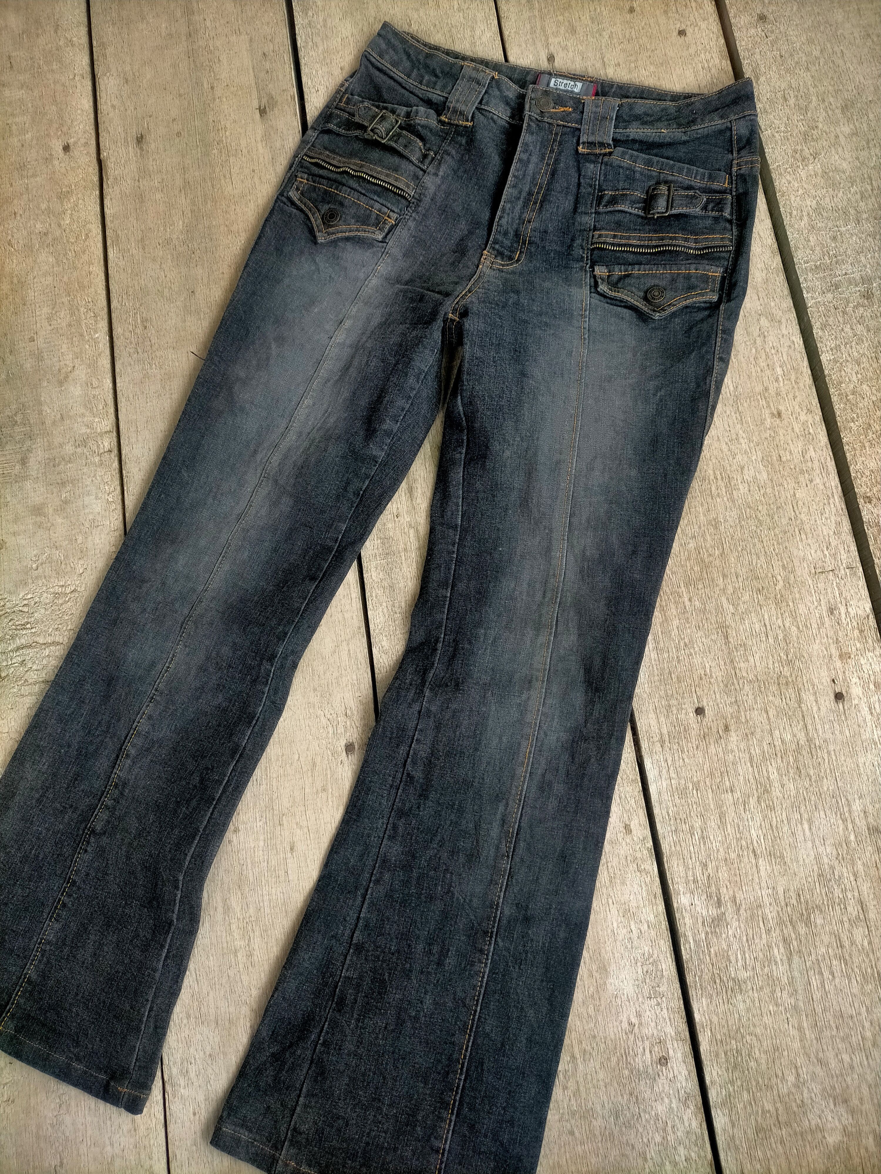If Six Was Nine × Tornado Mart 🔥 Mudwash 🔥 Flare Stretch Double Leg Jeans Size US 28 / EU 44 - 2 Thumbnail