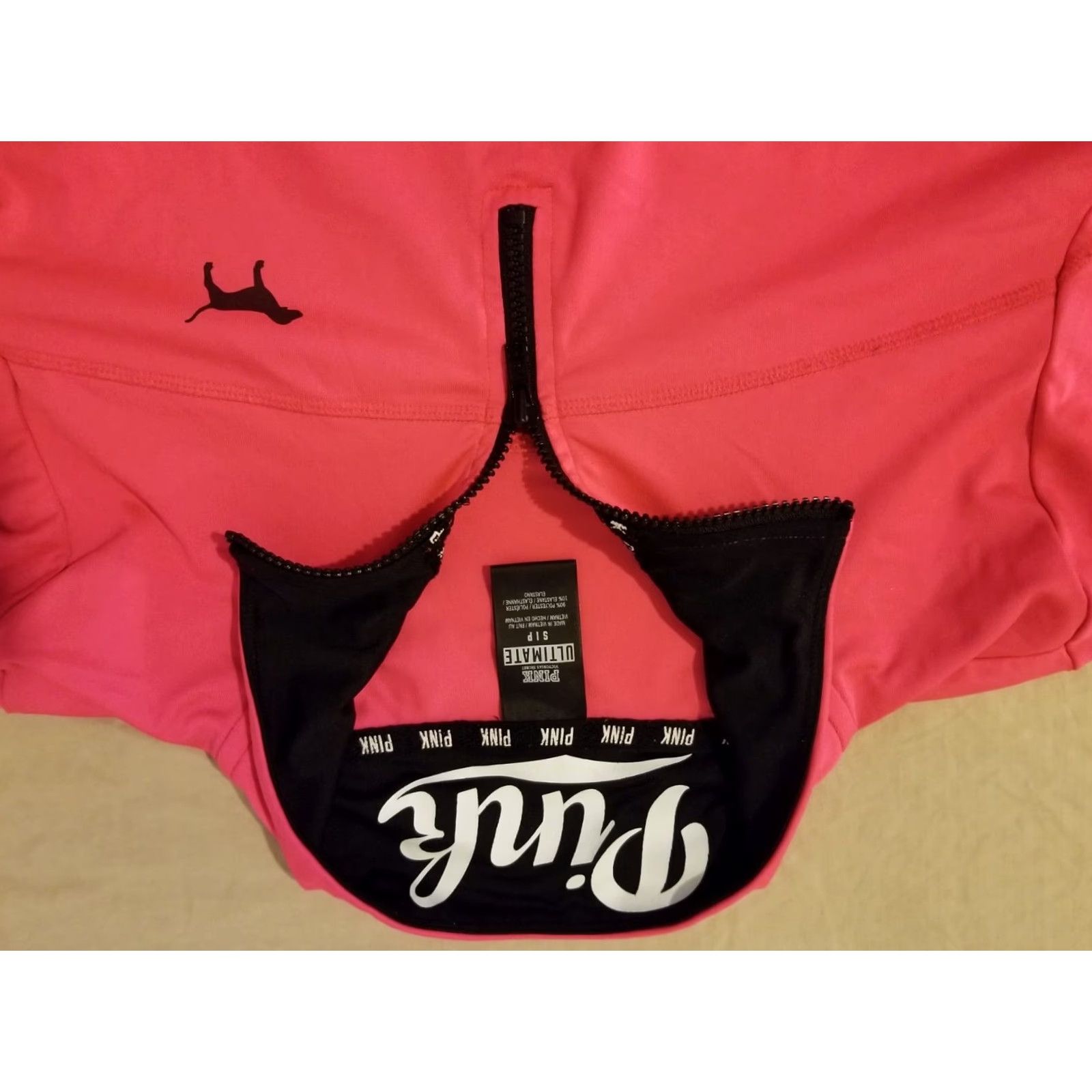 Pinko PINK Shirt Womens Victoria Secret PINK Half Zip Long Sleeve Athletic Small S Pink Zip Shirt Womens Size S / US 4 / IT 40 - 2 Thumbnail