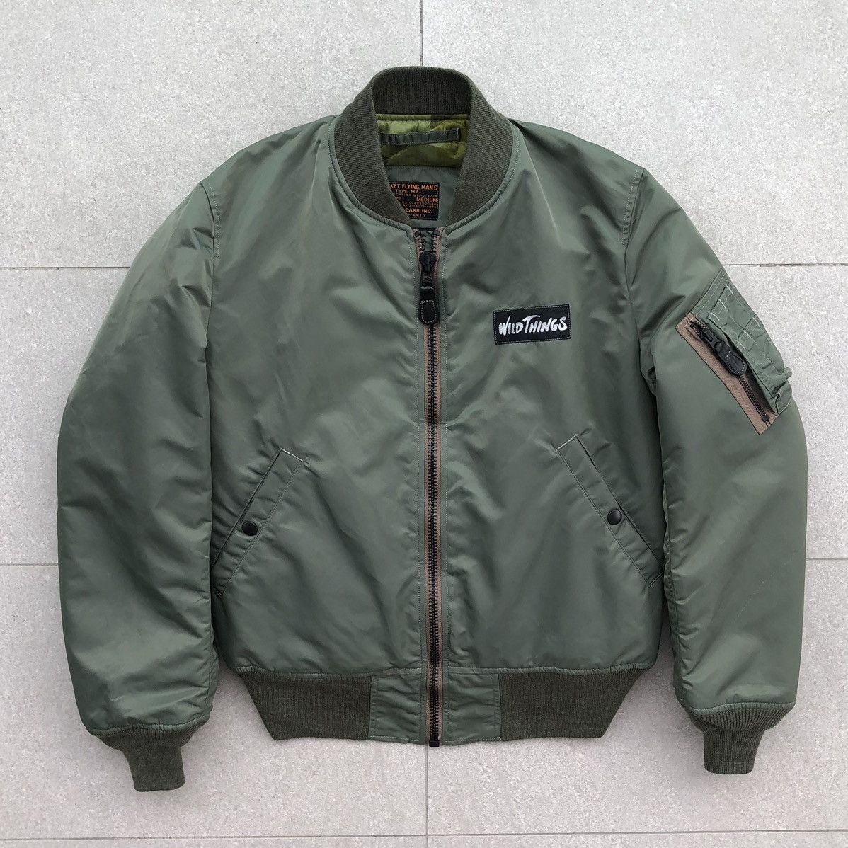 Wild Things WildThing x United Carr Inc Flying Man’s Ma-1 Bomber Jacket Size US M / EU 48-50 / 2 - 1 Thumbnail