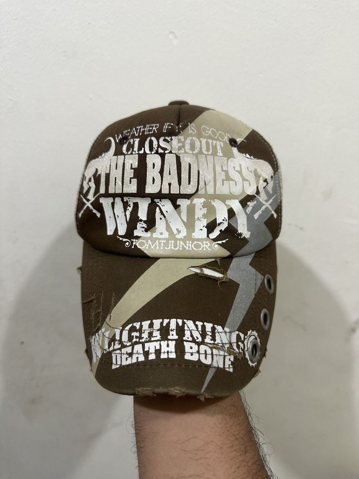 Harley Davidson VTG TOM T JUNIOR Over Print Trucker Hat Size ONE SIZE - 2 Thumbnail
