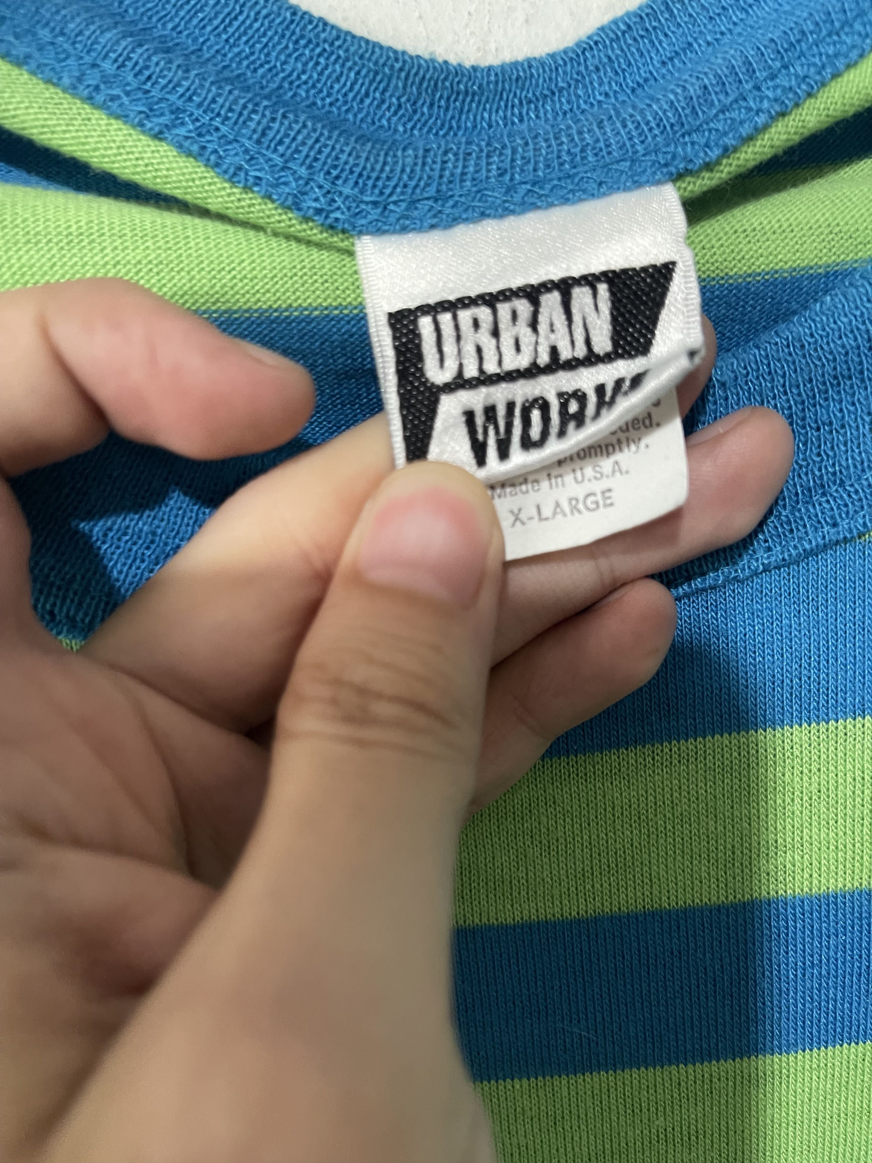 Vintage Vintage 90s Striped Pocket Tee Size US XL / EU 56 / 4 - 5 Thumbnail